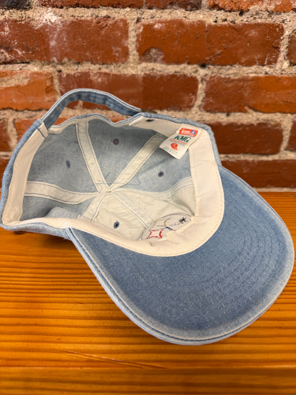 Vintage Steelers Big Logo Denim New Era Strapback Hat (Brand New)
