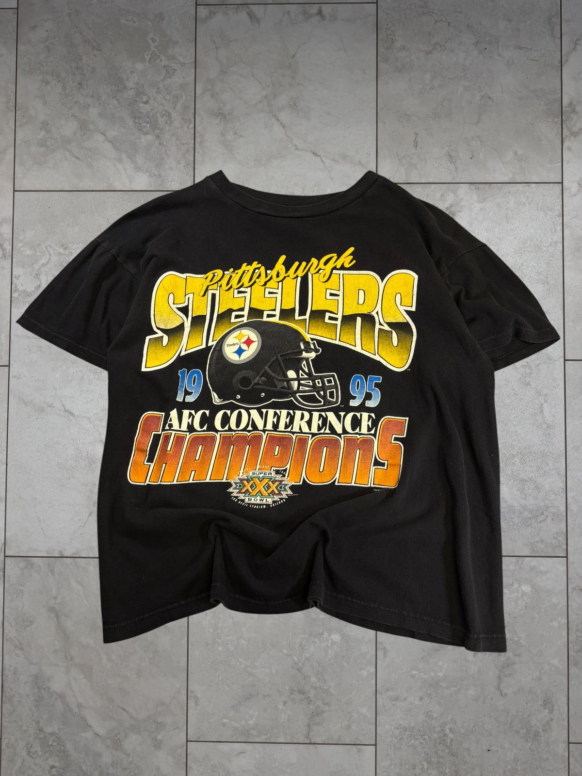 (L) 1995 Steelers AFC Champs Boxy Large Tee