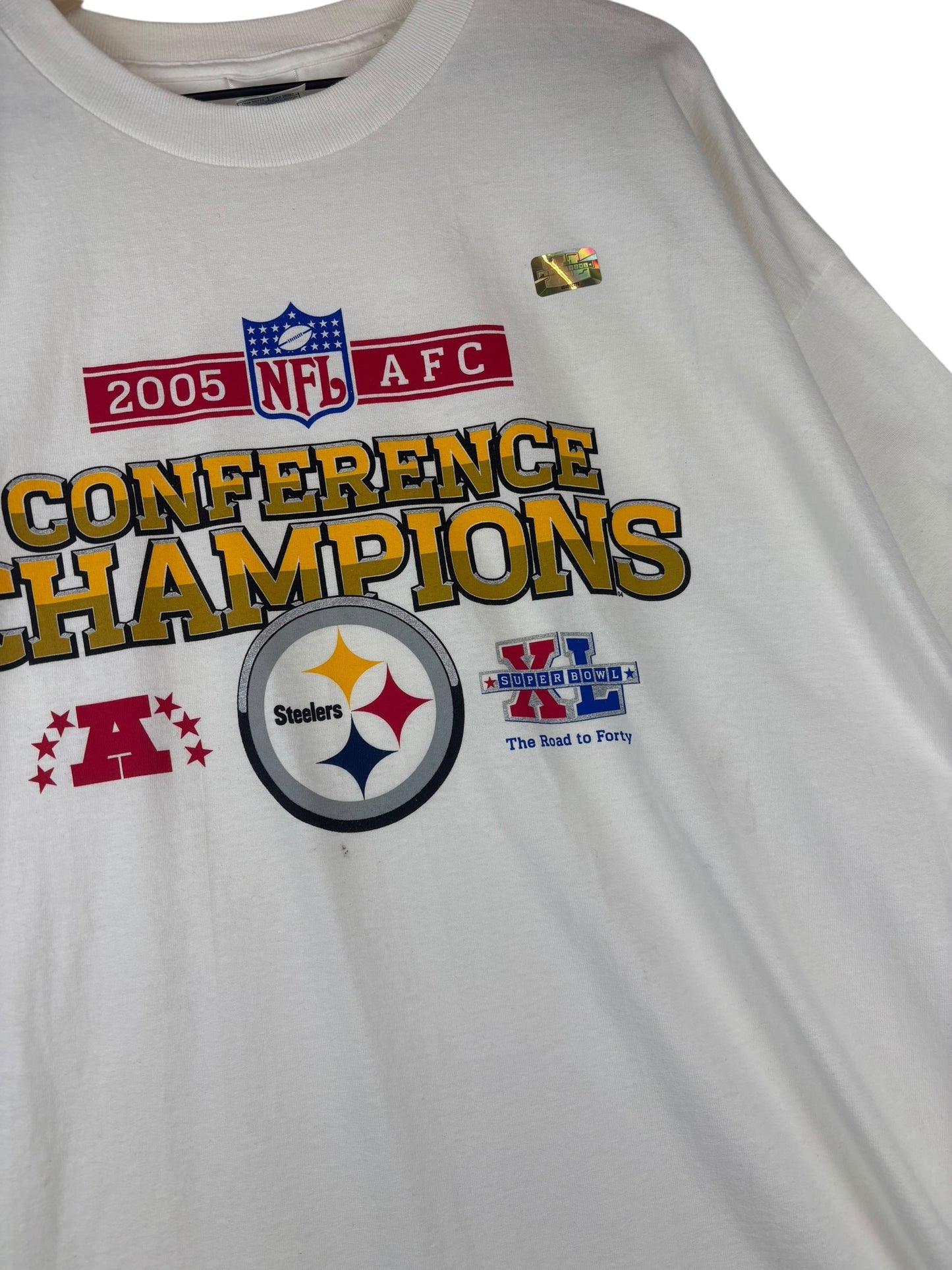 (XXL) 2005 Steelers AFC Champs Tee - NEW w Flaw