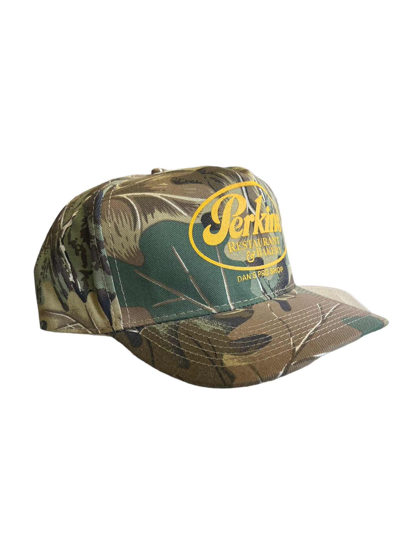 Vintage Perkins Restaurant Camo SnapBack Hat Brand New