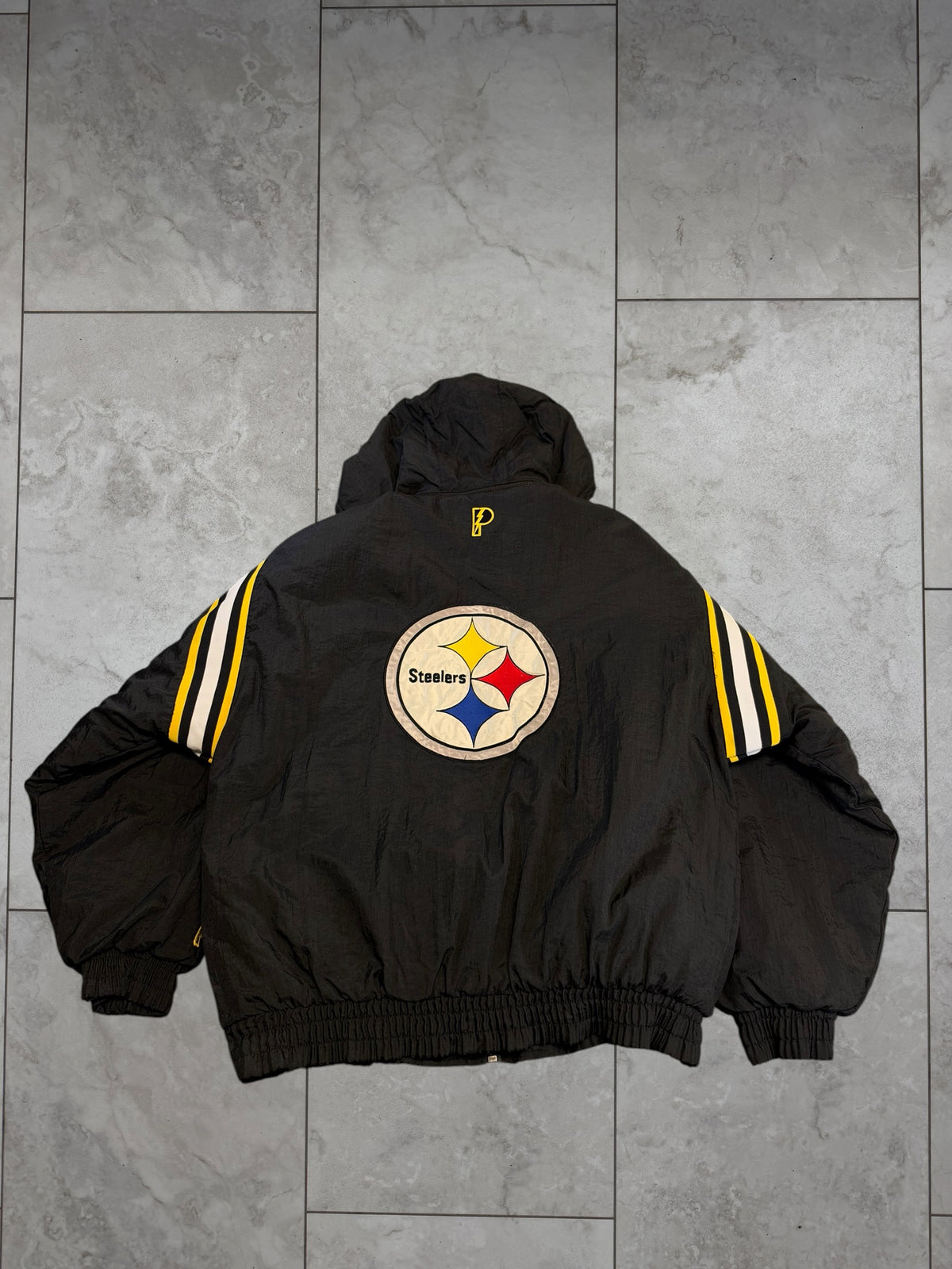 (L) Vintage Steelers Pro Player Full Zip Jacket