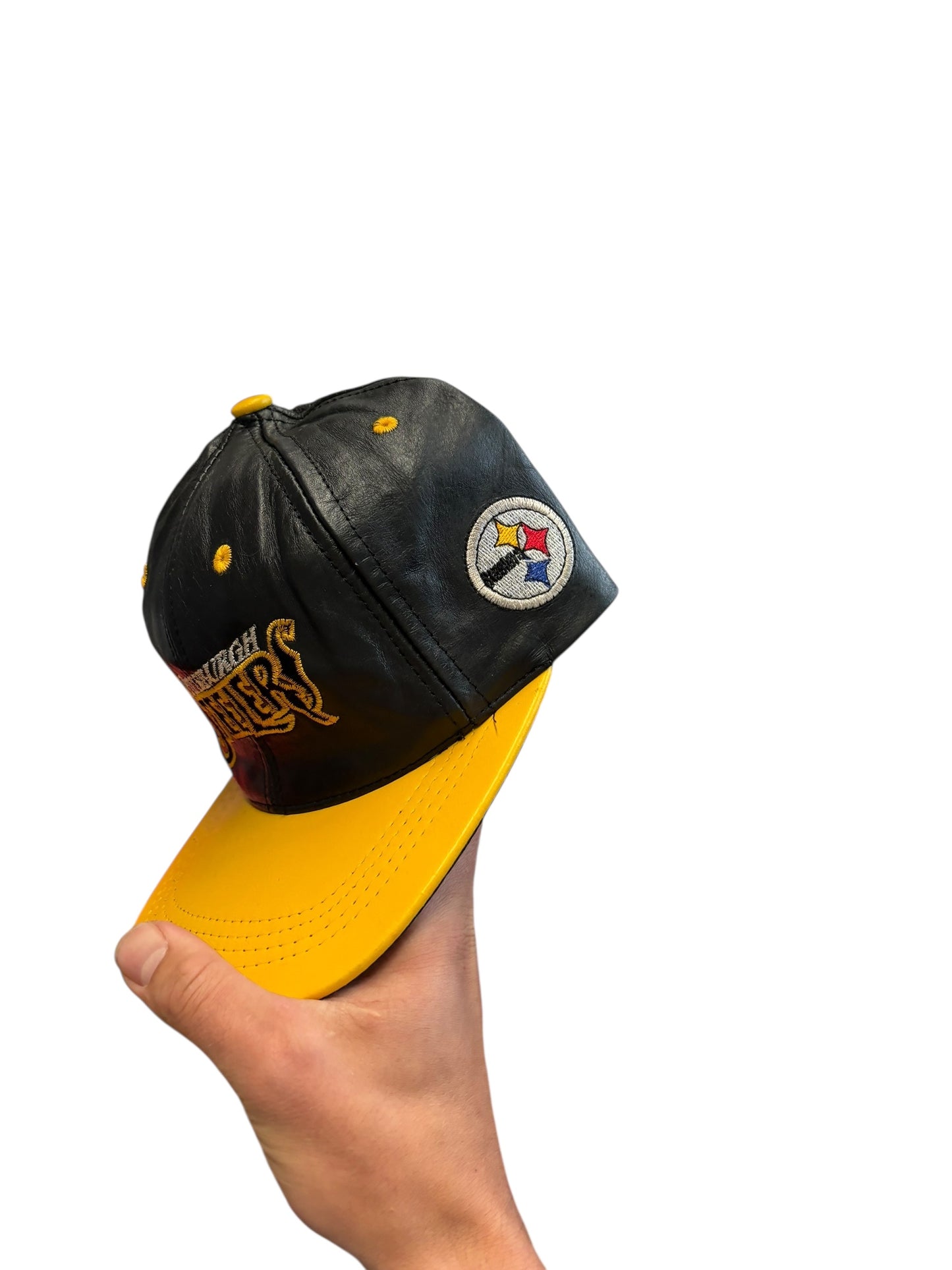 Vintage Steelers Leather Snapback