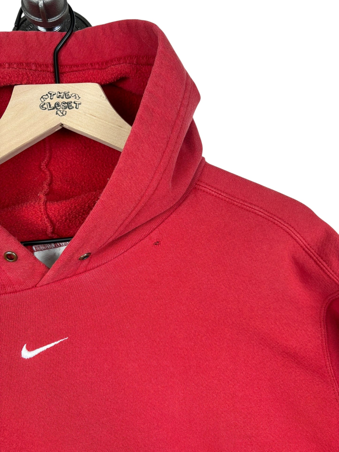 (XXL) Vintage Nike Red Center Swoosh Hoodie