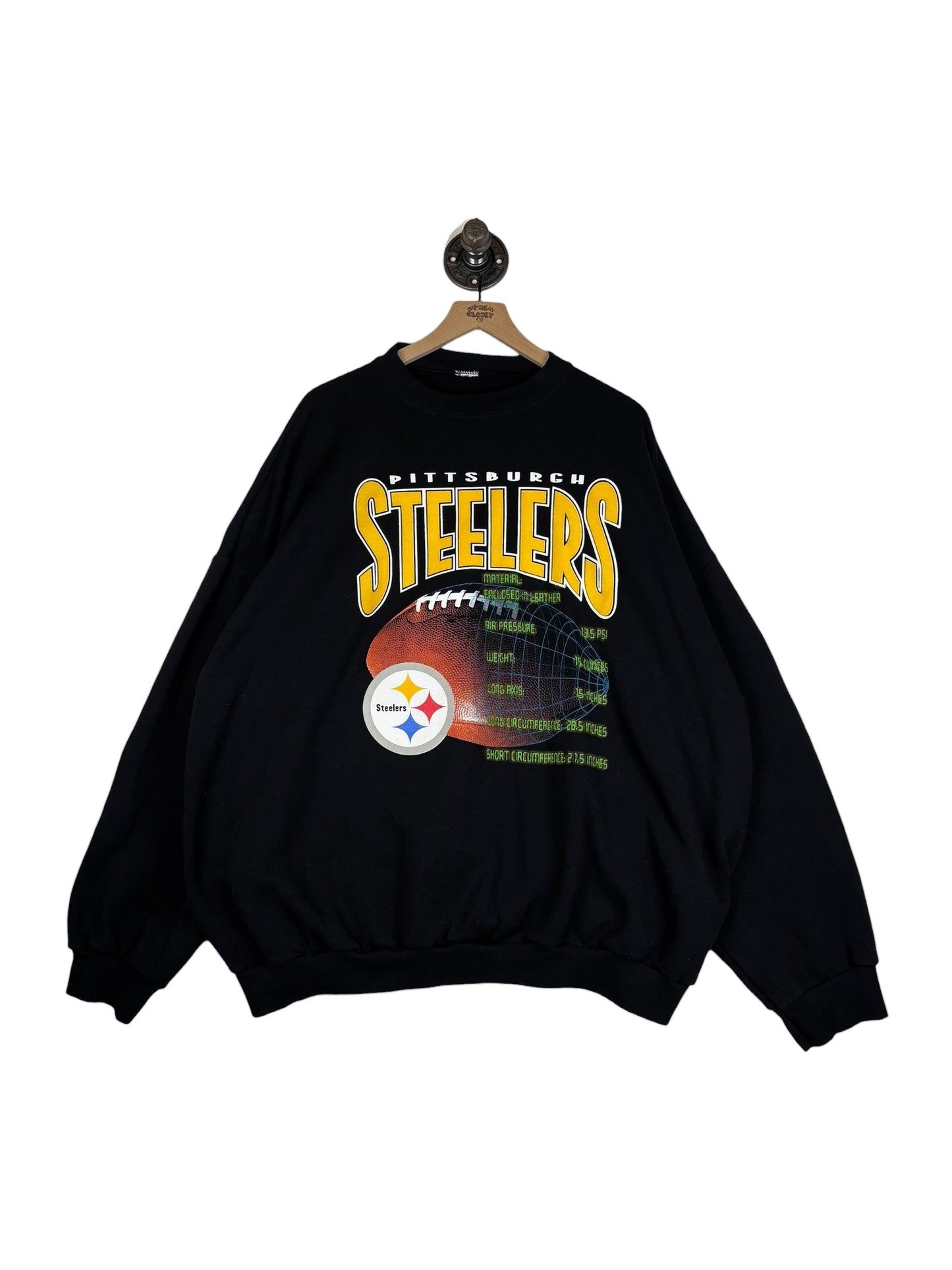 (2-3XL) Vintage Steelers Football Stats Crewneck