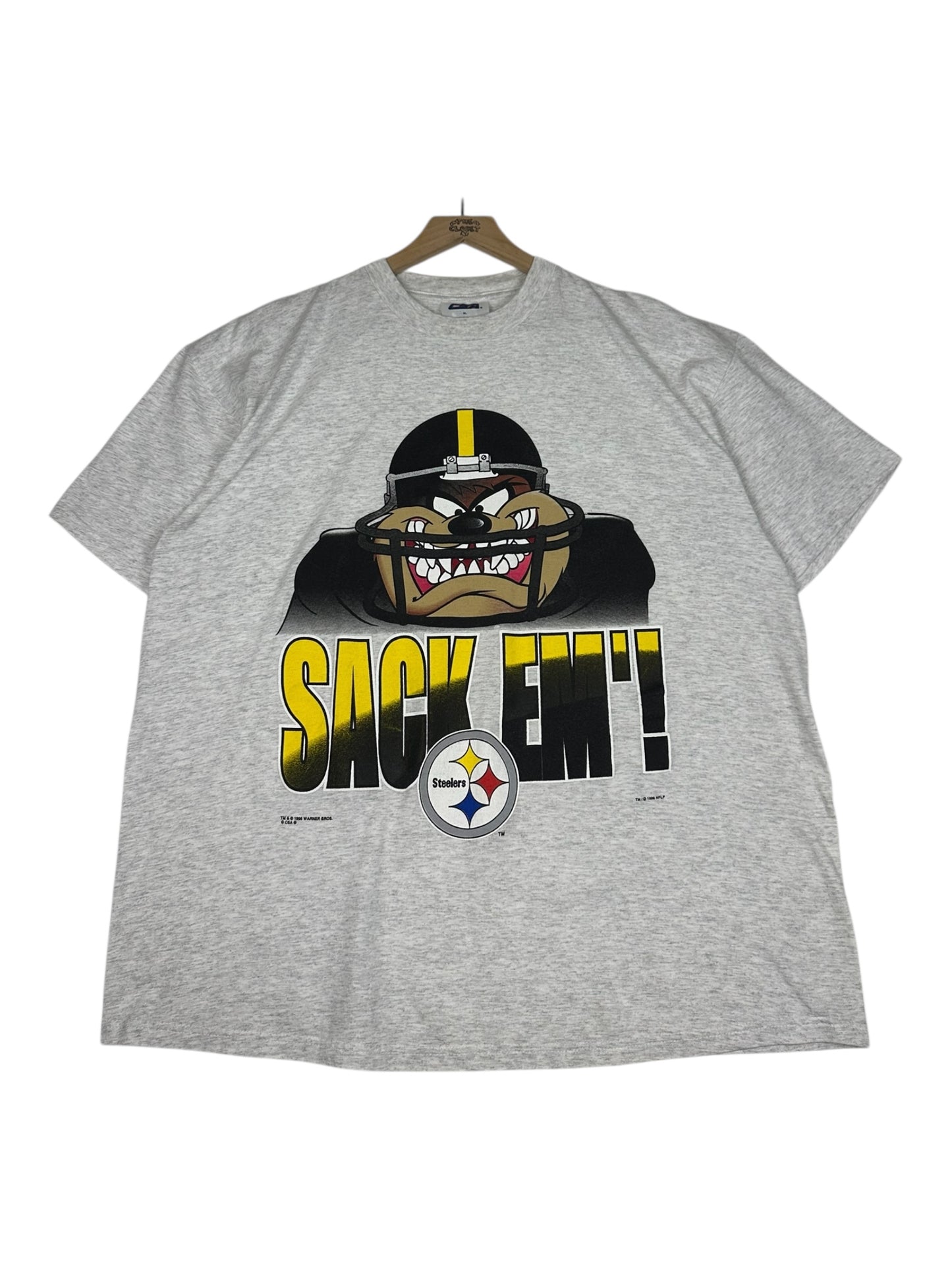 (XL) 1996 Steelers CSA Taz "Sack Em" Tee