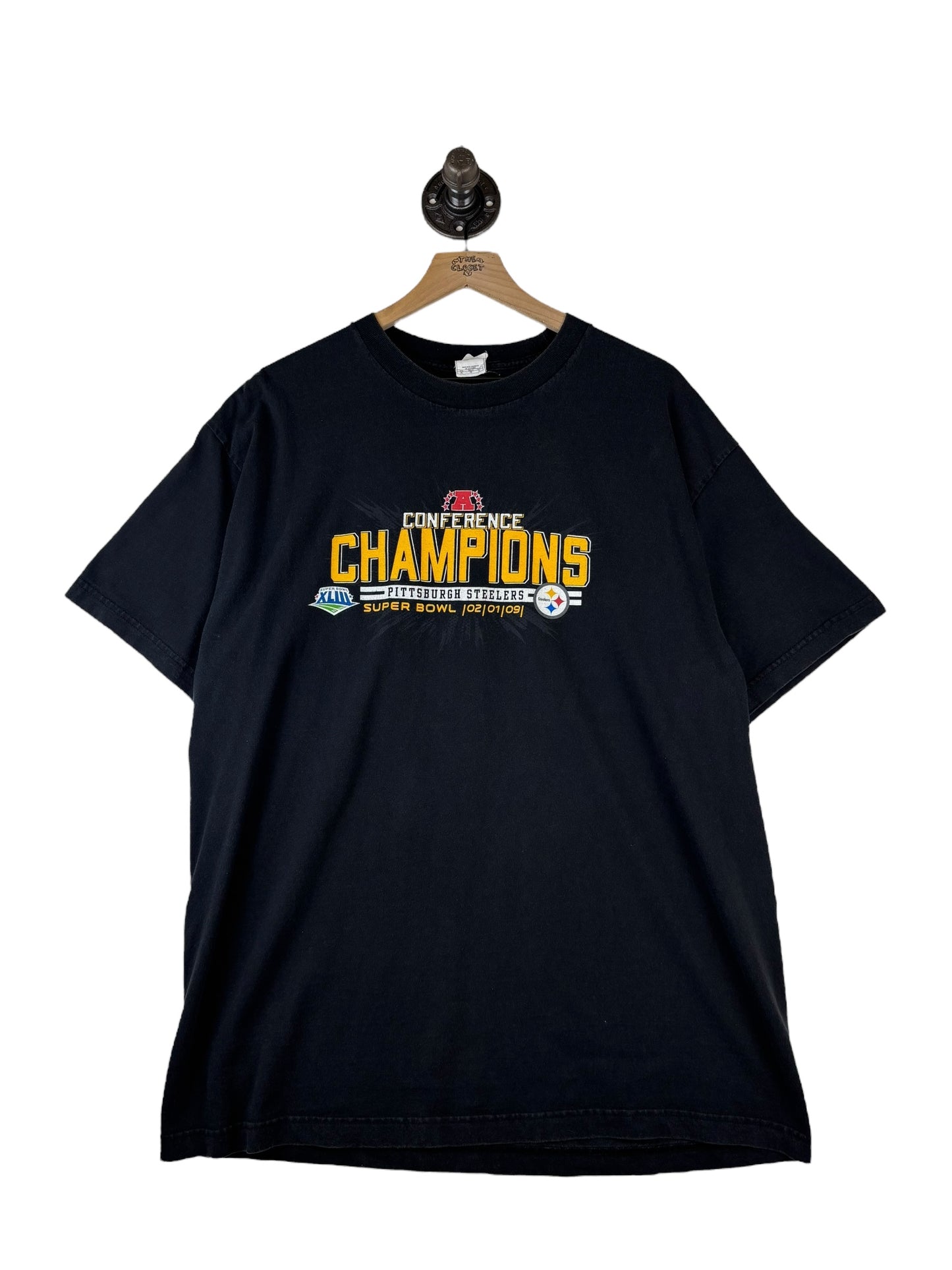 (XL) 2009 Steelers AFC Conference Champs Tee