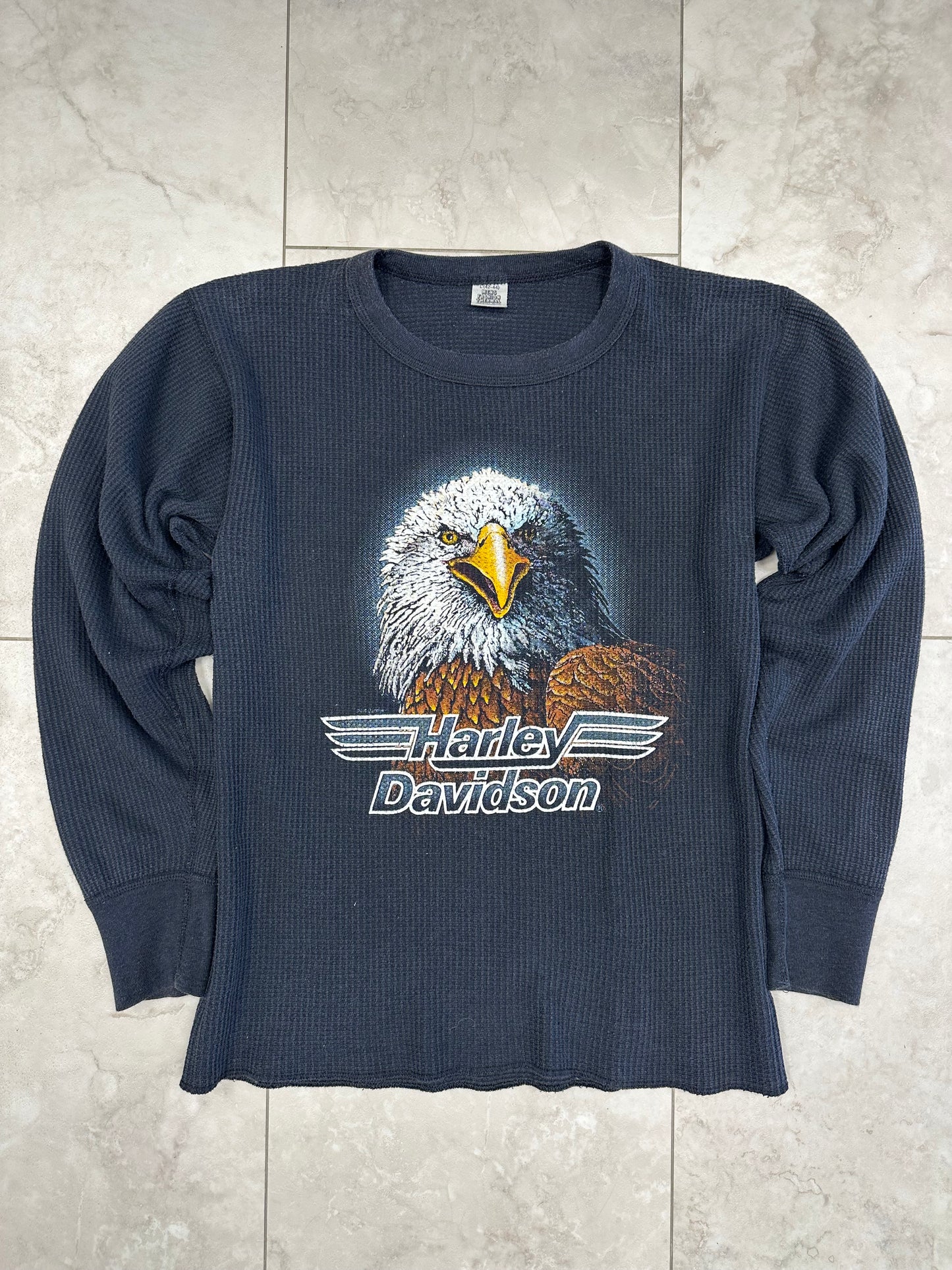 (S/M) Vintage Harley Thermal Long Sleeve