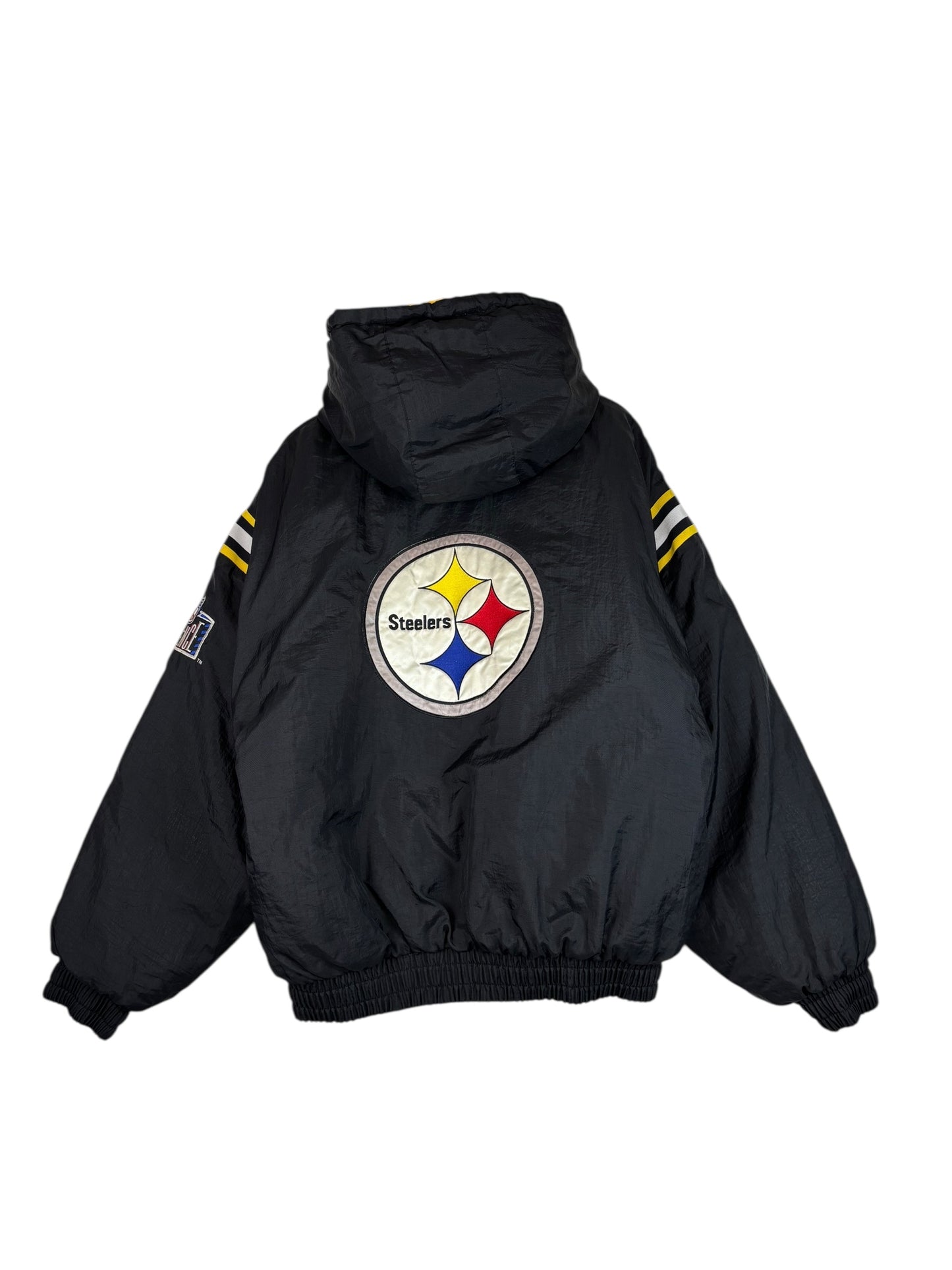 (XL) Vintage Steelers Pro Player Full Zip Puffer Jacket