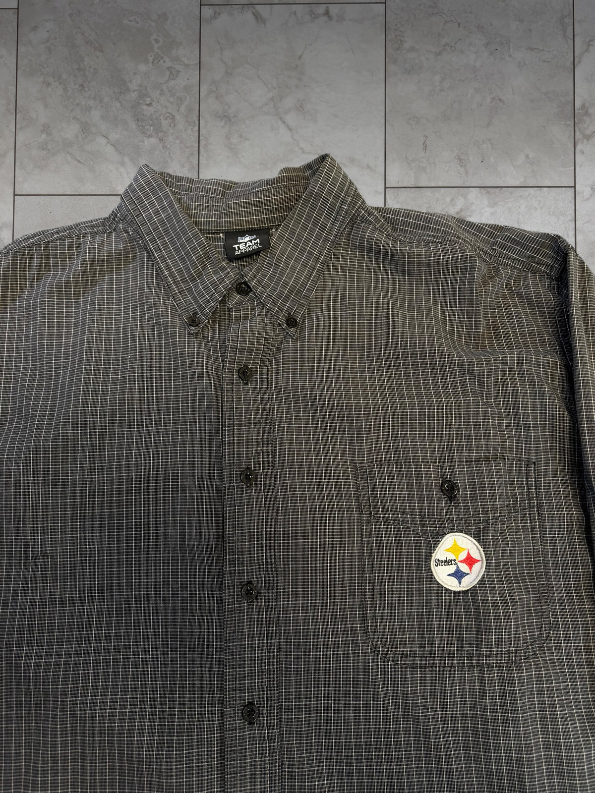 (M/L) Vintage Y2K Steelers Button Up Longsleeve Shirt
