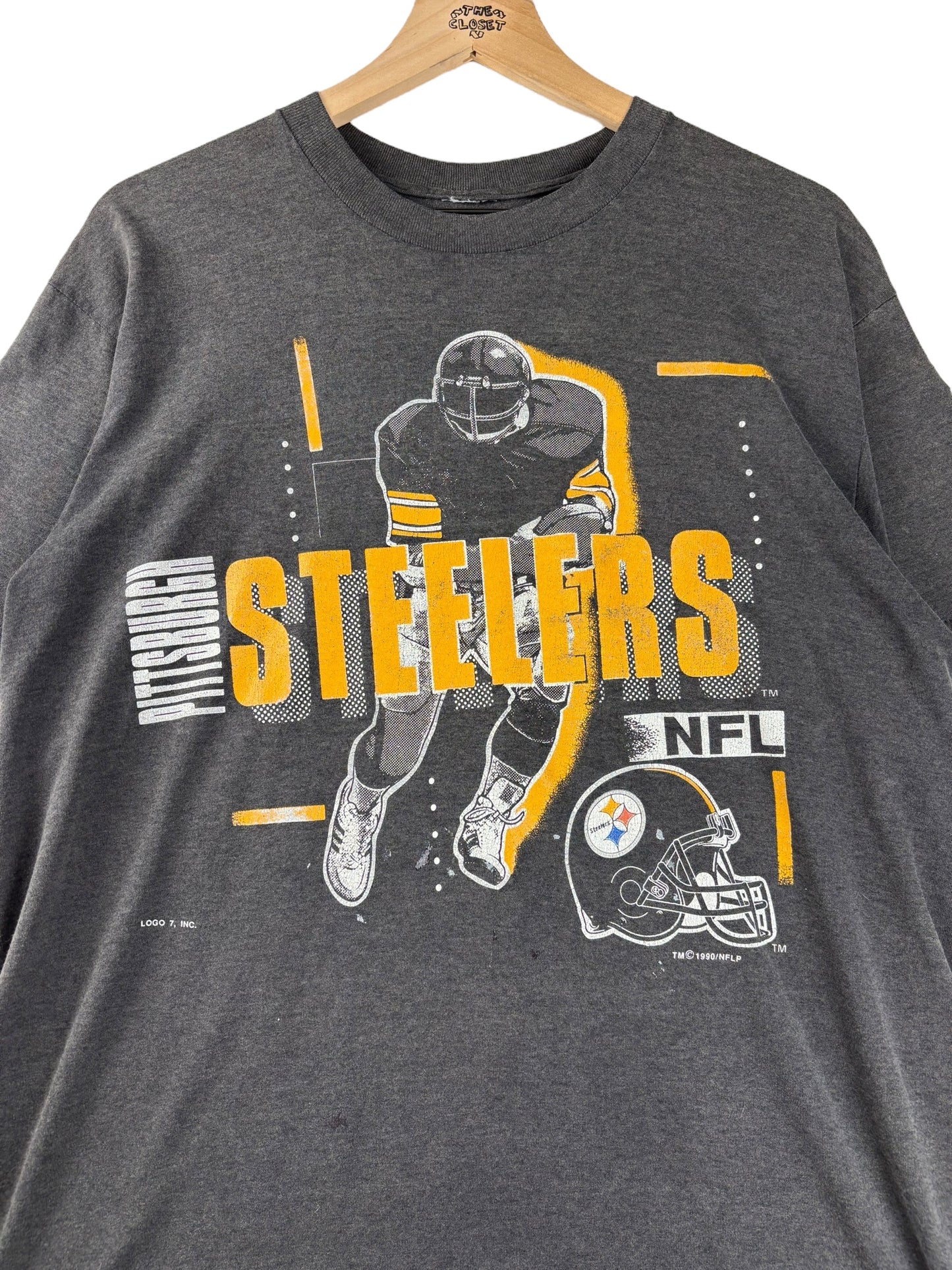(L) 1990 Steelers Logo 7 Graphic Tee