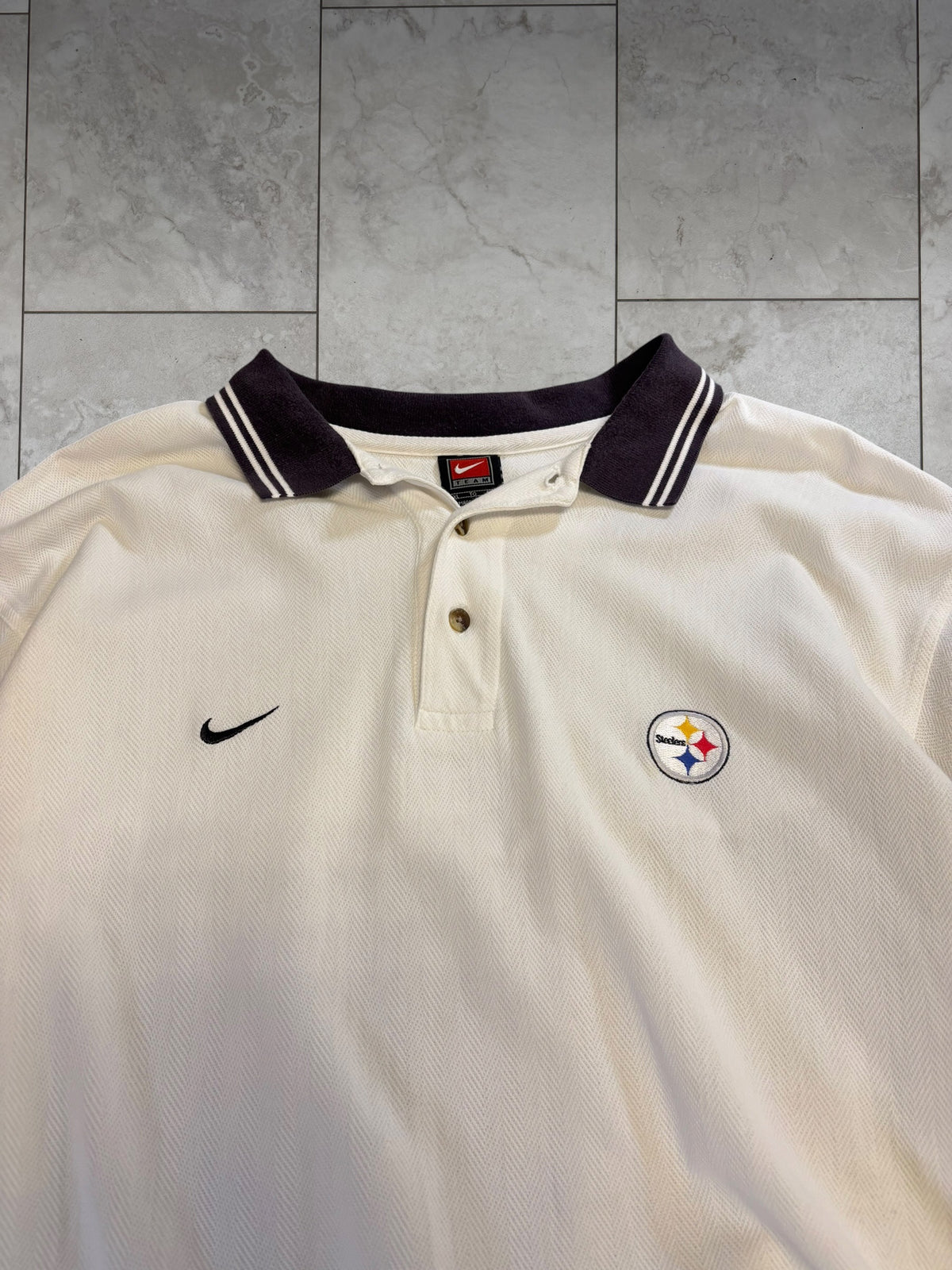(XL) Vintage 90's Steelers Nike Polo Shirt