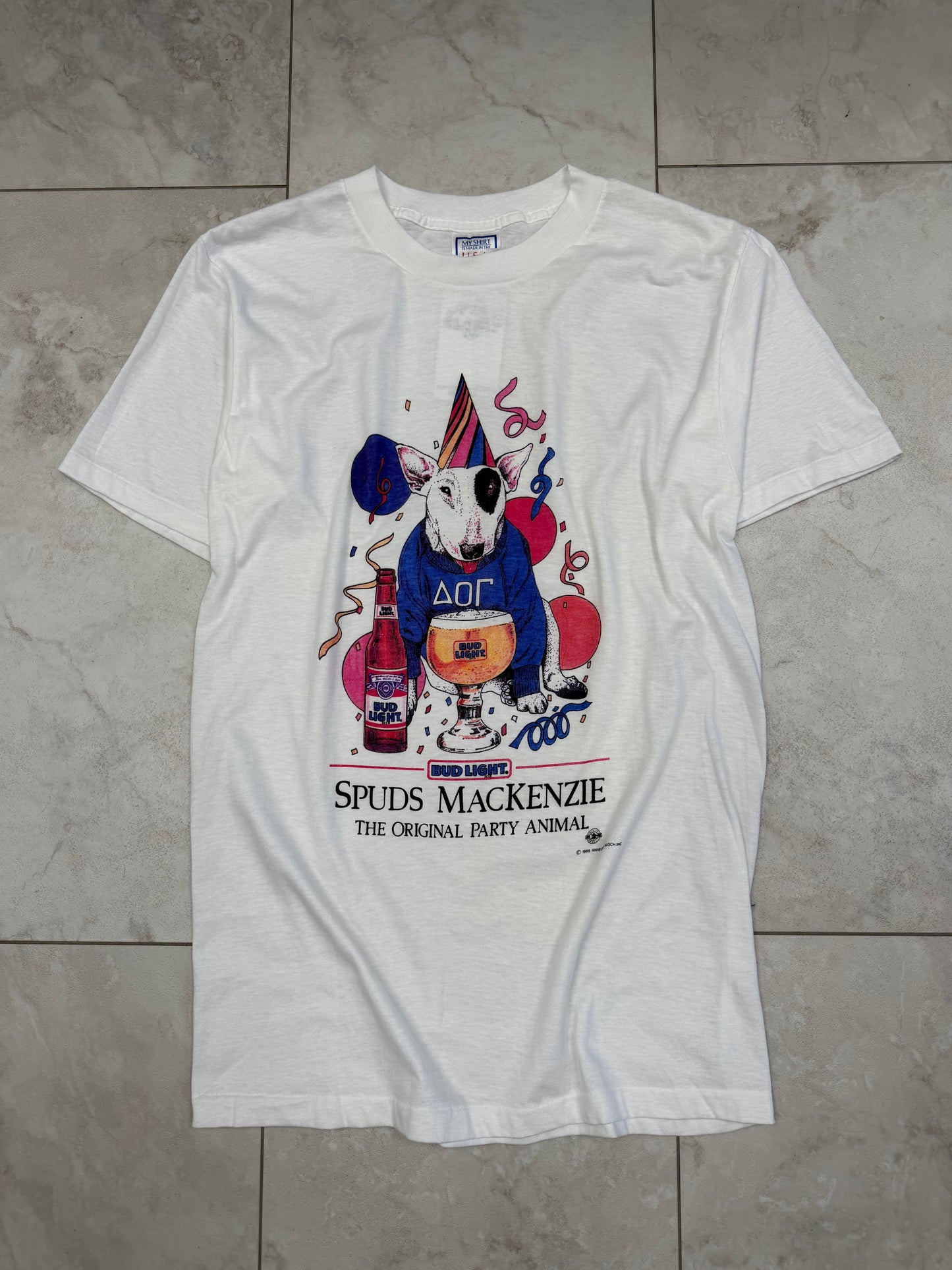 (L) 1985 Bud Light Spuds Mackenzie Graphic Tee