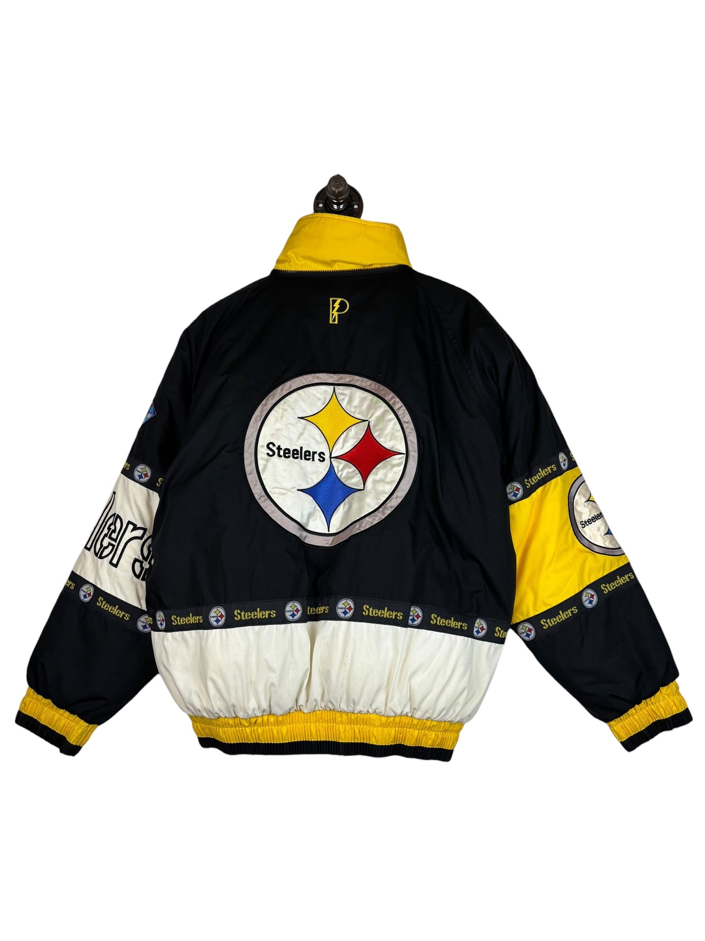 (M) Vintage Steelers Pro Player Full Zip Puffer Jacket
