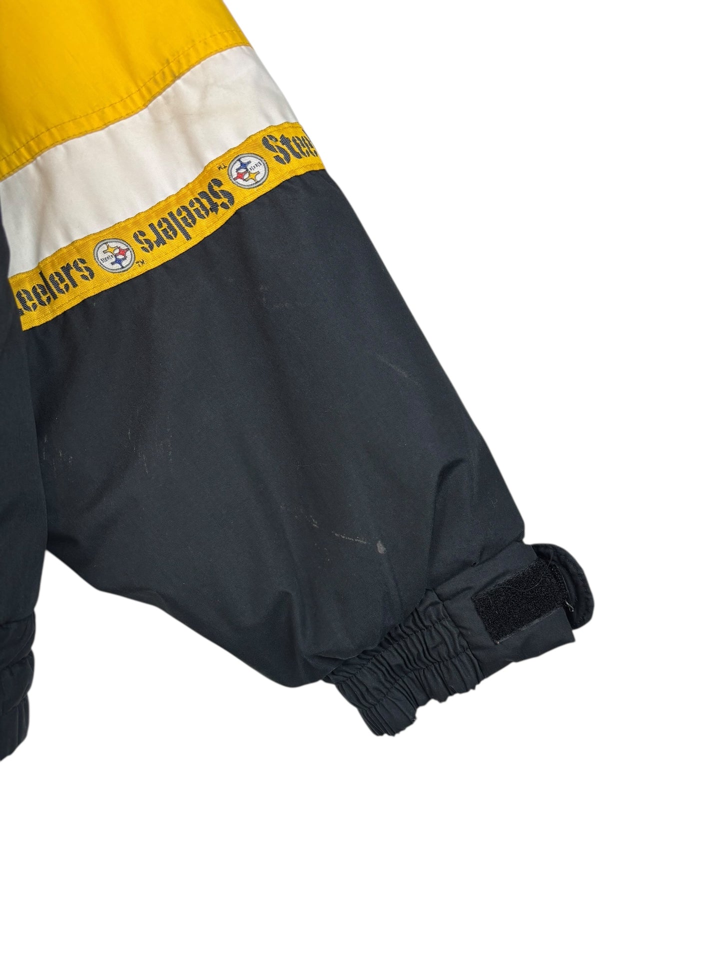 (L/XL) Vintage Steelers Triple Fat Goose Full Zip Puffer Jacket