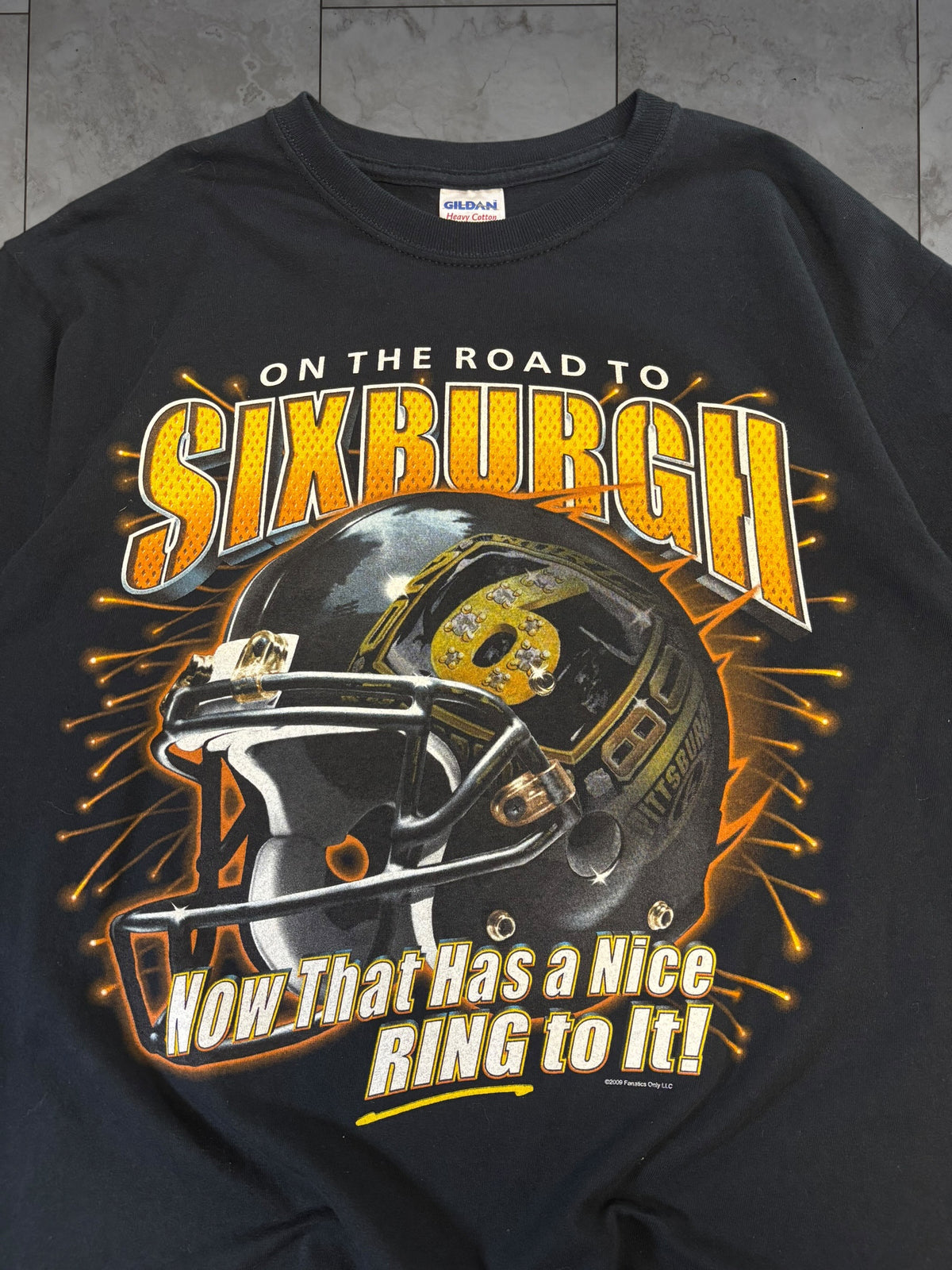 (M) 2009 Steelers "On the Road to Sixburgh" Graphic Tee
