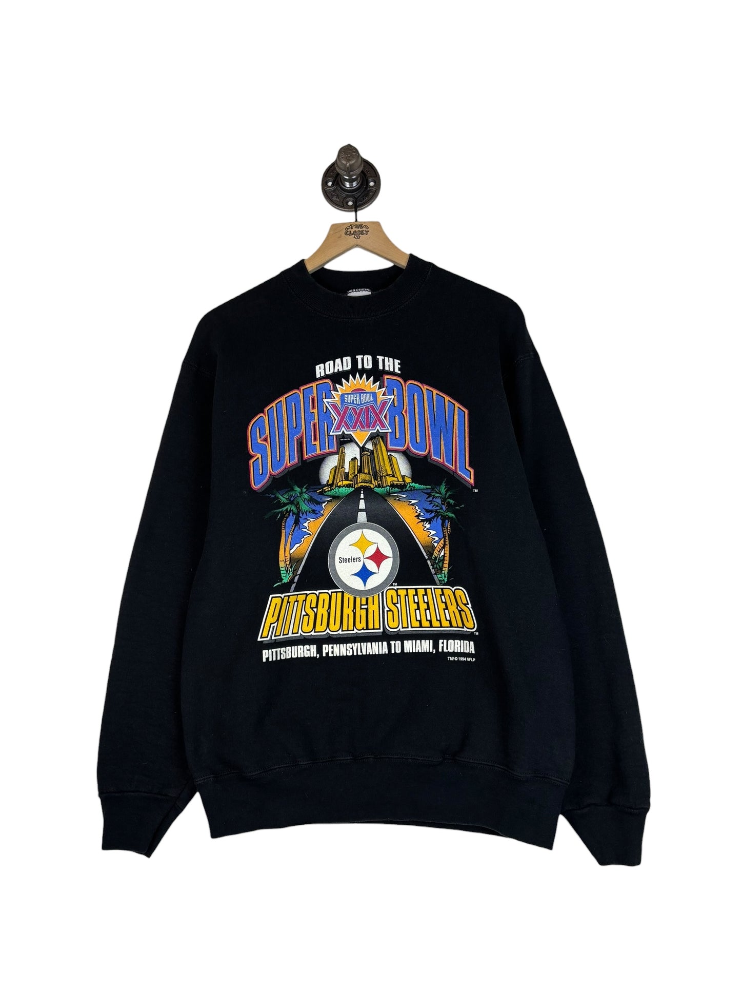 (L) 1994 Steelers Road to Super Bowl XXIX Crewneck