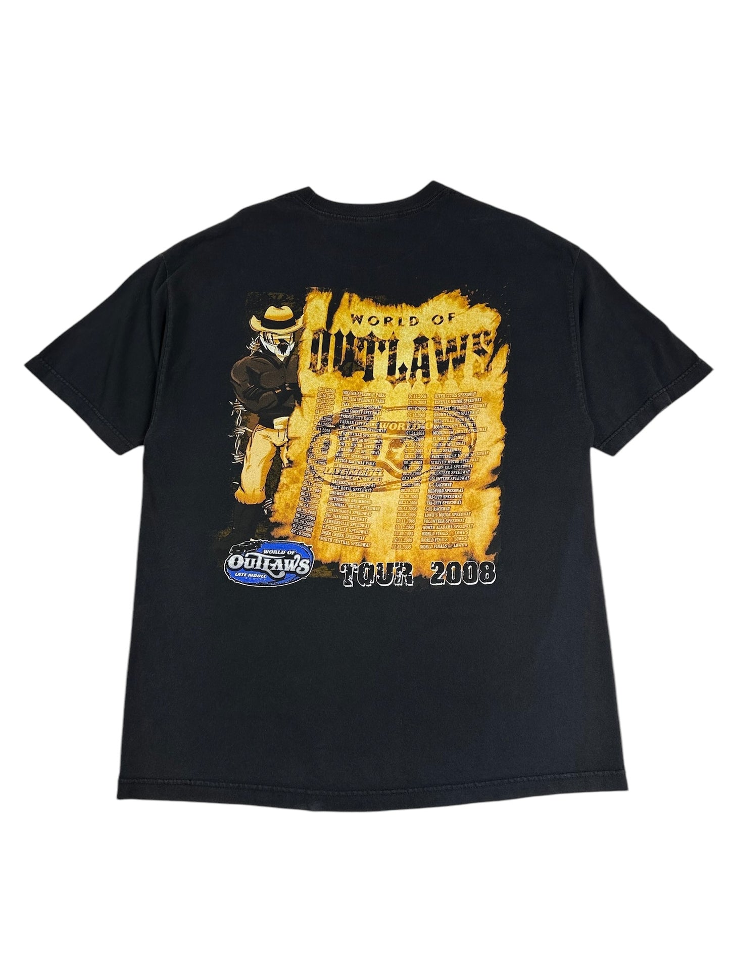 (XXL) 2008 World of Outlaws Double-Sided Tee