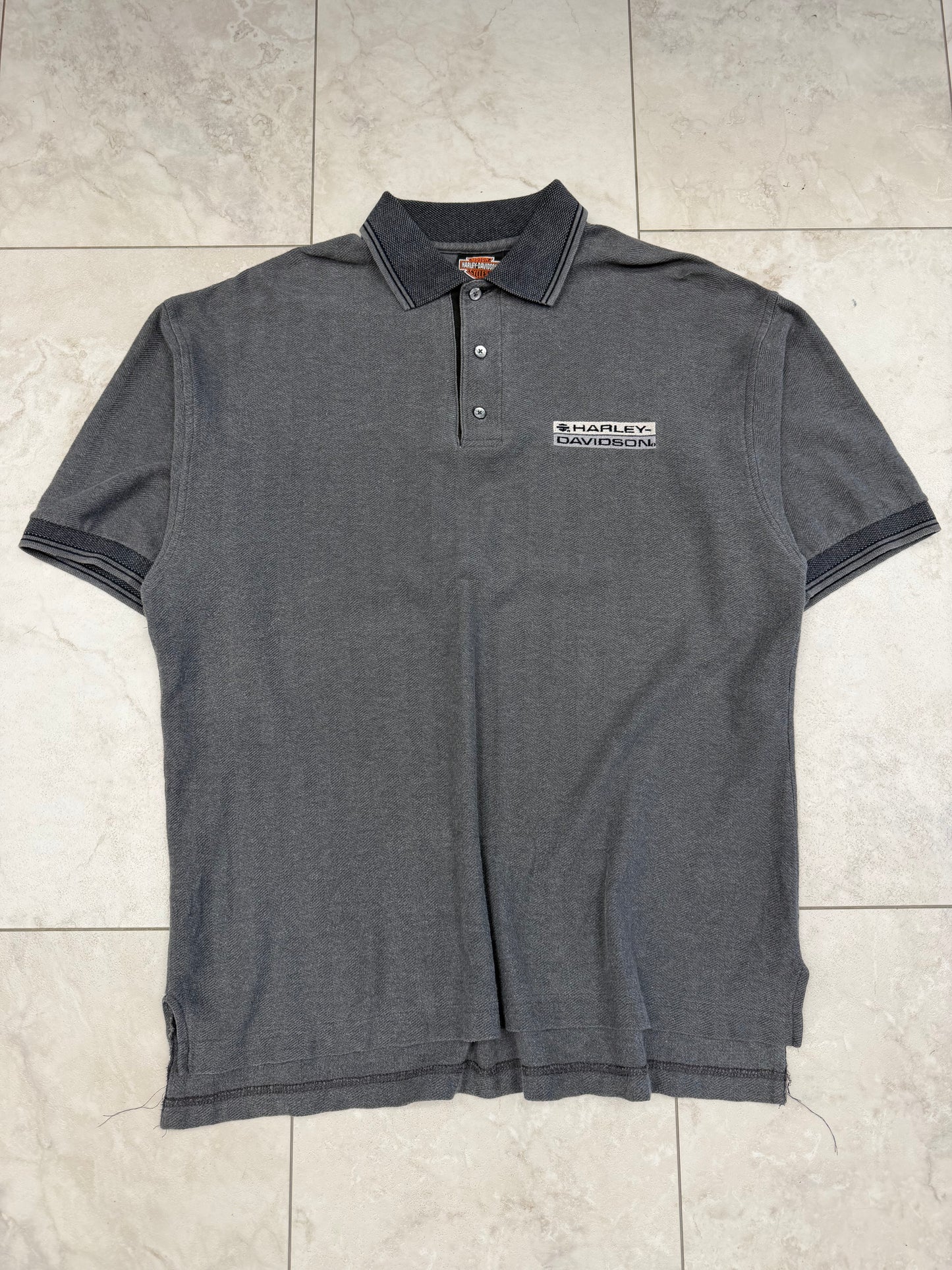(L) Vintage 90’s Harley-Davidson Embroidered Polo Shirt