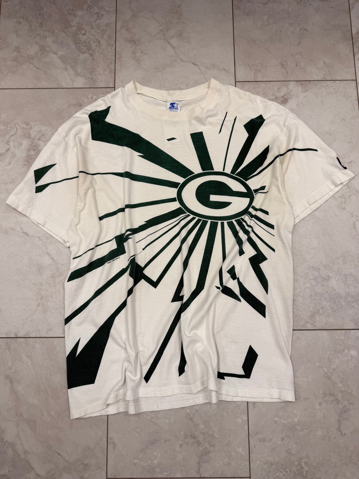 (L) 1996 Green Bay Packers Starter Shockwave Graphic Tee
