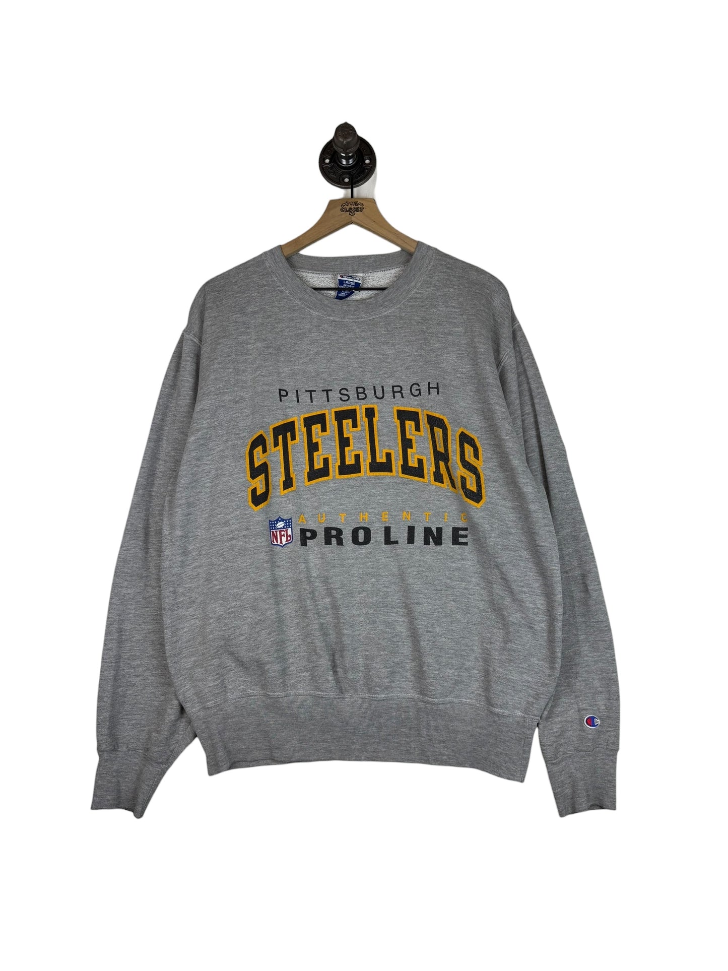 (L) Vintage Steelers Champion Pro Line Crewneck