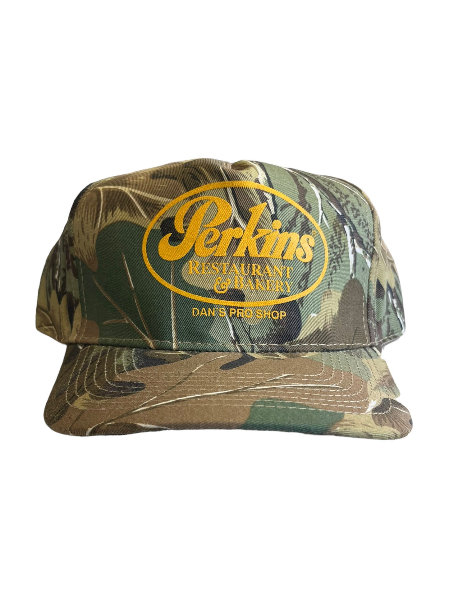 Vintage Perkins Restaurant Camo SnapBack Hat Brand New