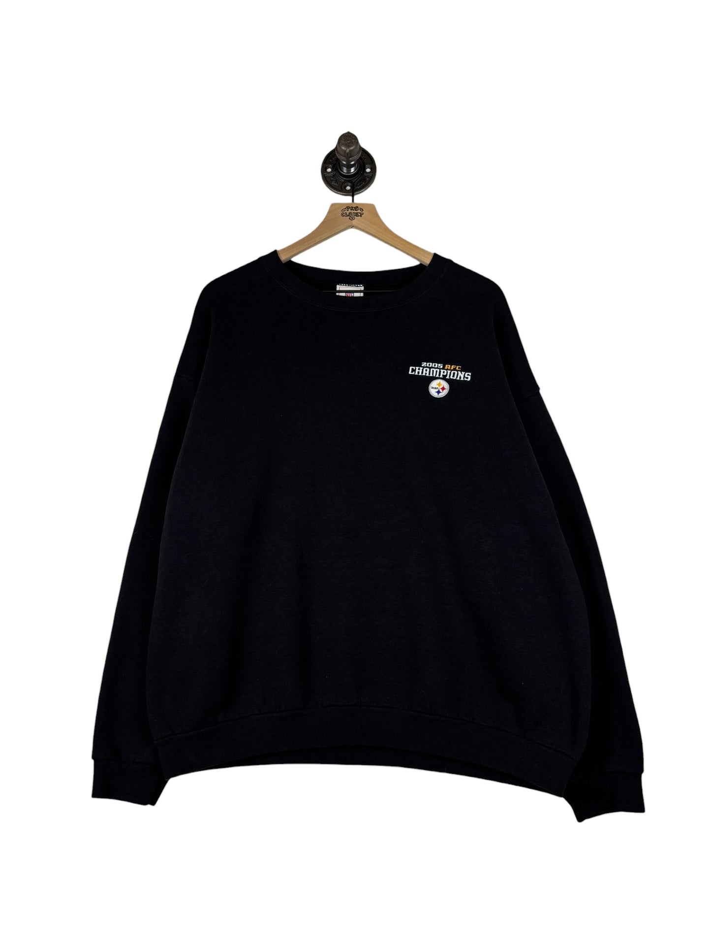 (XXL) 2005 Steelers AFC Champs Embroidered Crewneck