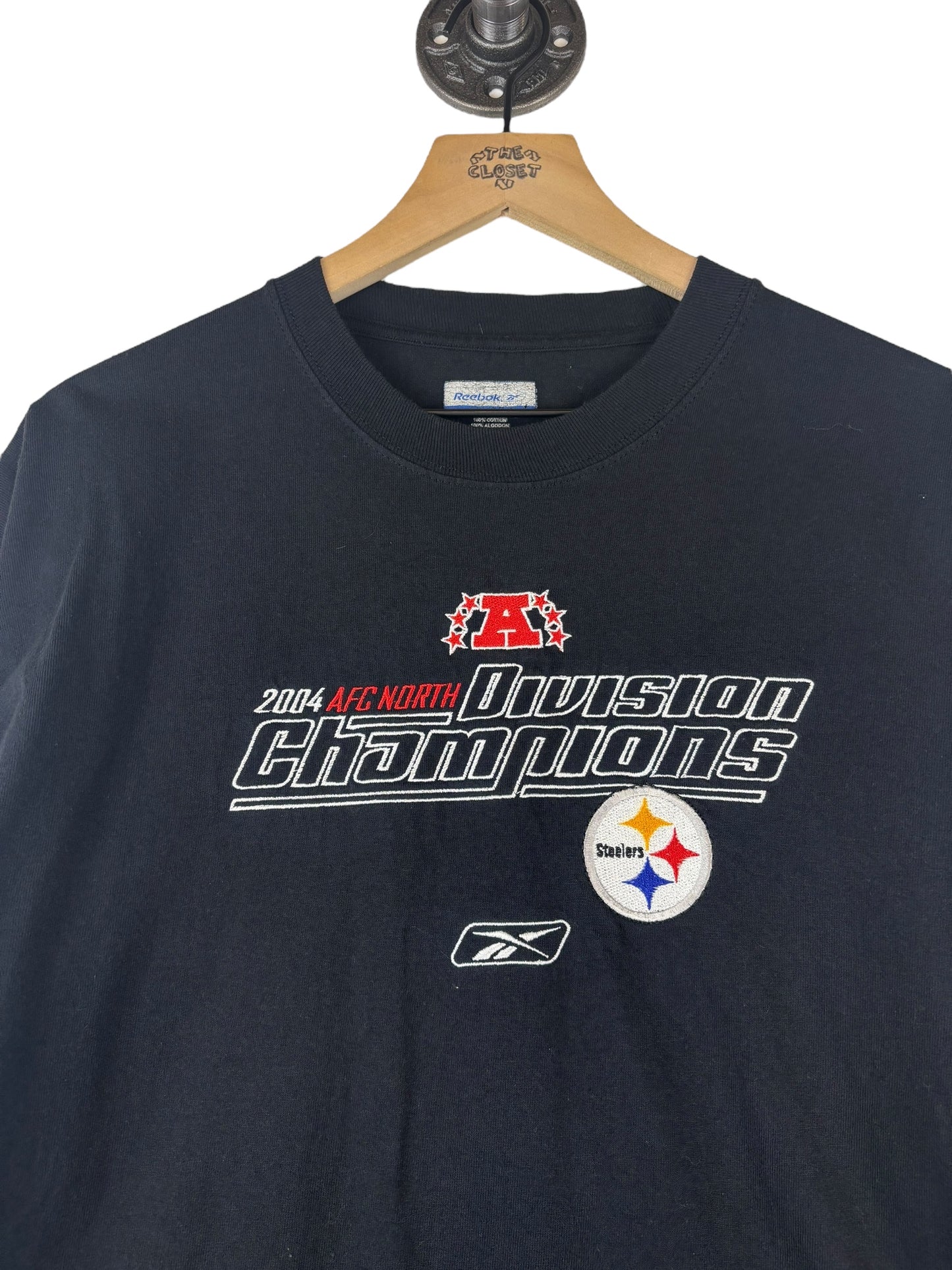 (L) 2004 Steelers AFC North Div Champs Embroidered Long Sleeve