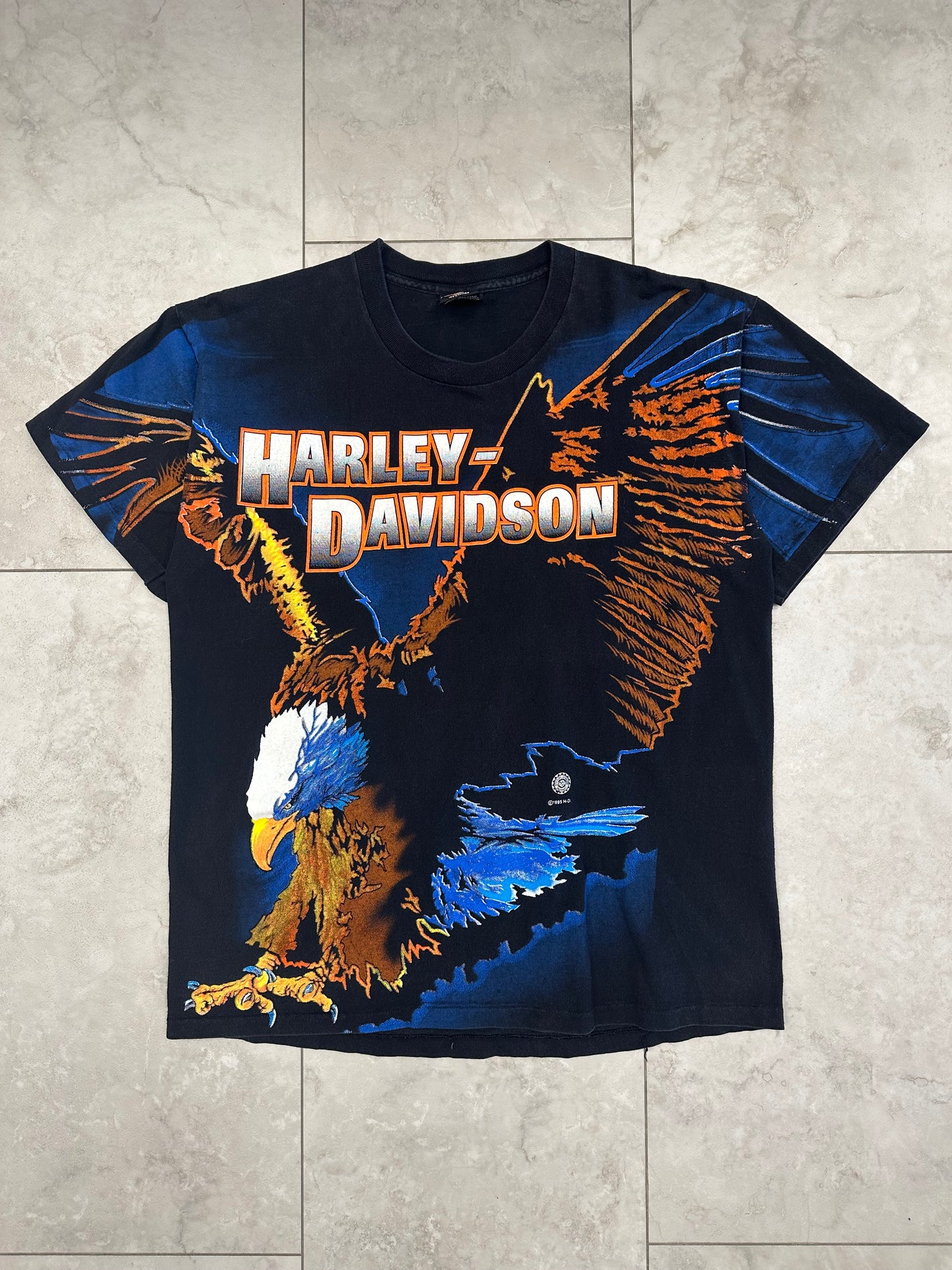 (M/L) 1995 Harley Full Print Tee