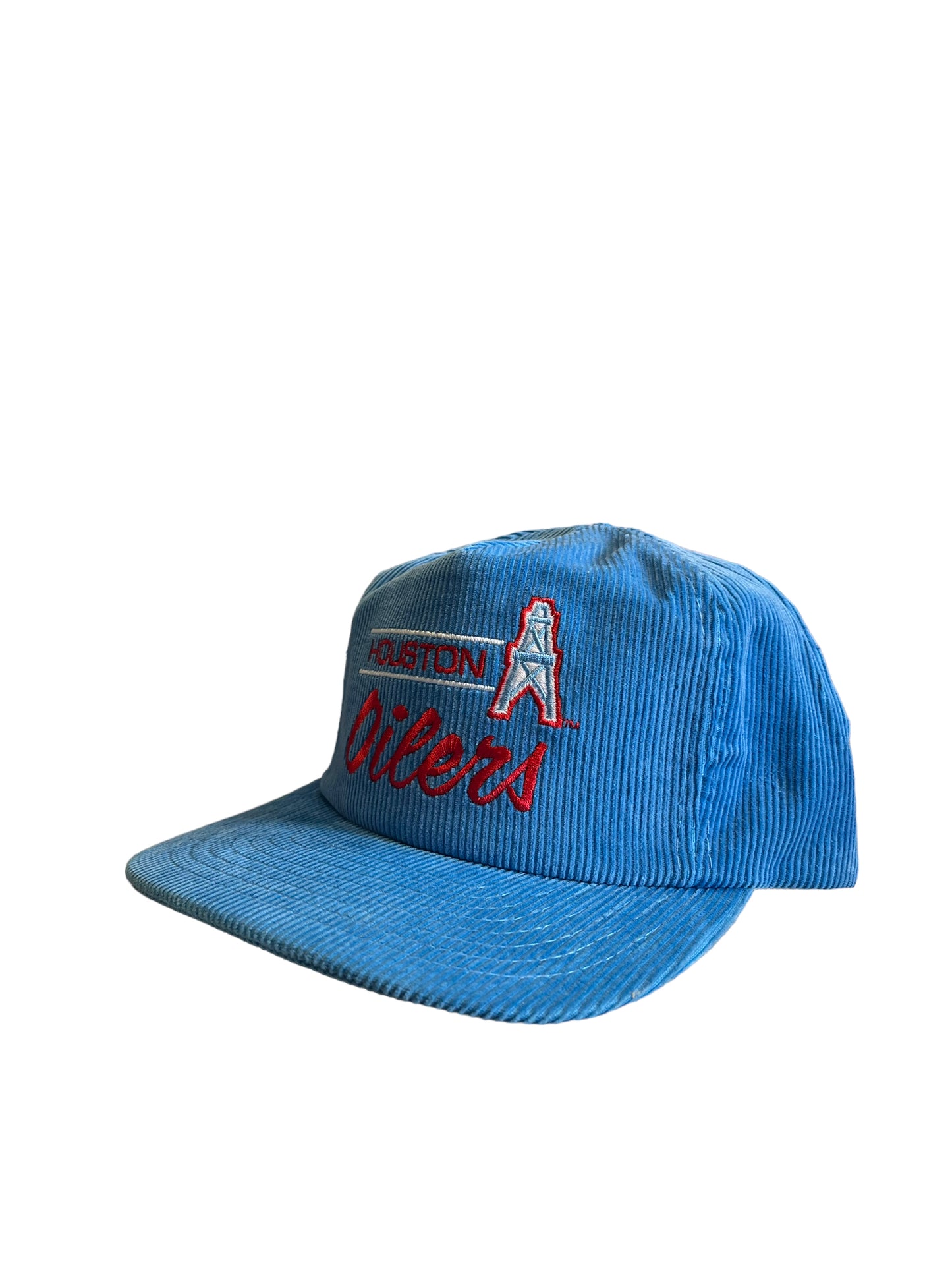 Vintage Houston Oilers Script Corduroy SnapBack Hat Brand New