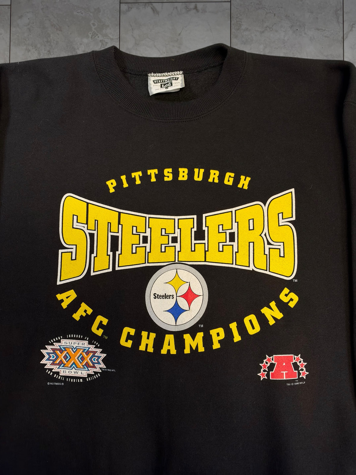 (XL) 1995 Steelers AFC Champs Lee Crewneck