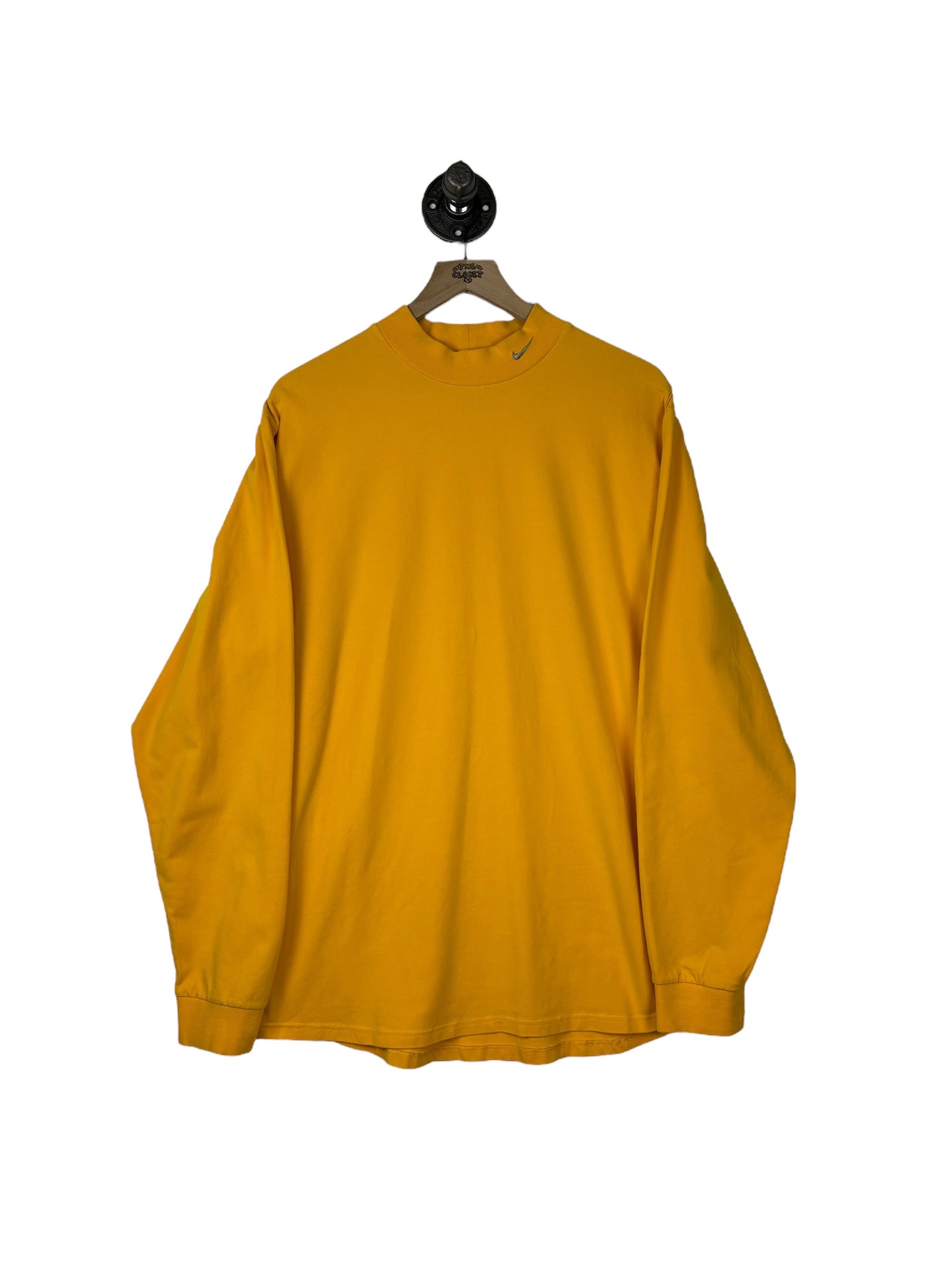 (L) Vintage Y2K Yellow Mock Neck Long Sleeve