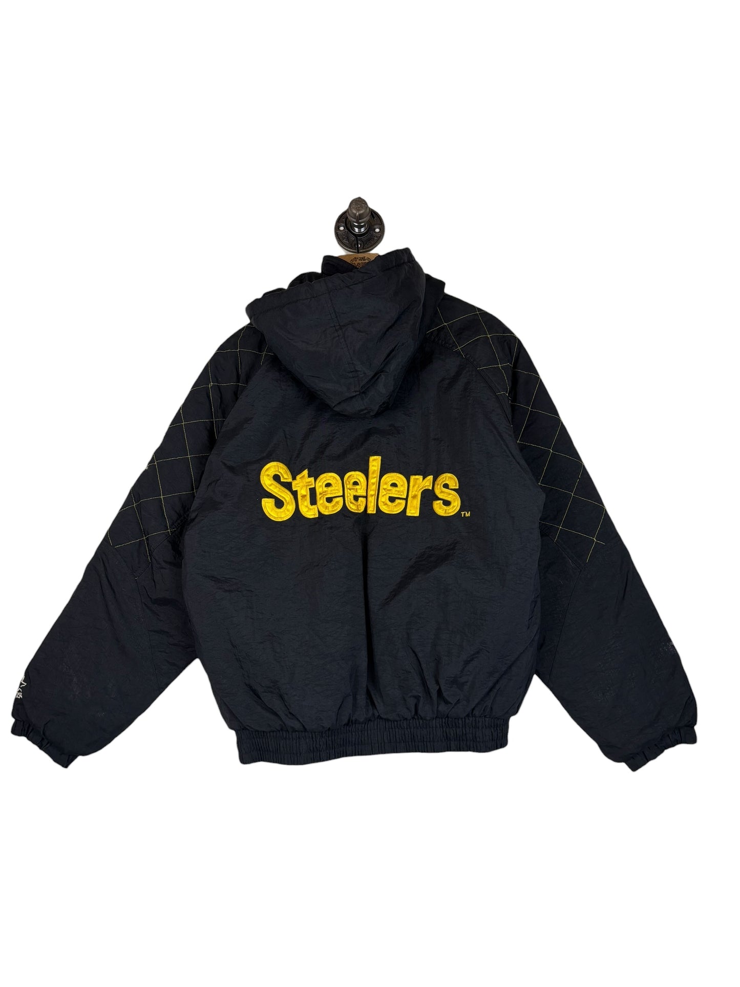 (S) Vintage Steelers Starter Full Zip Puffer Jacket