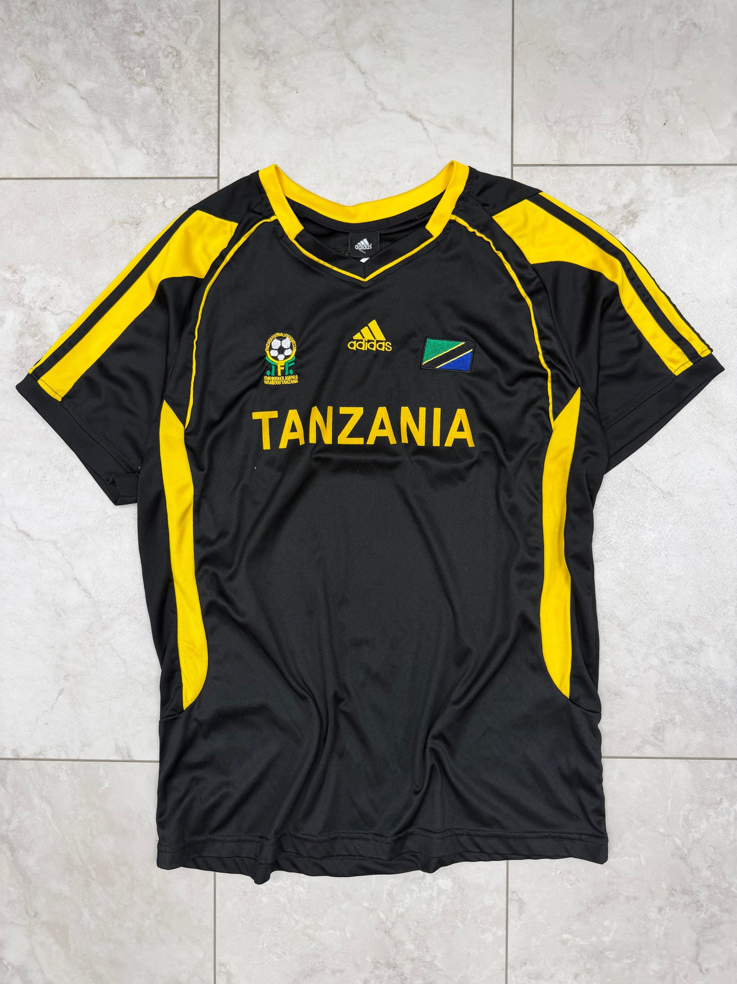 (S) Vintage Y2K Adidas Tanzania Soccer Jersey