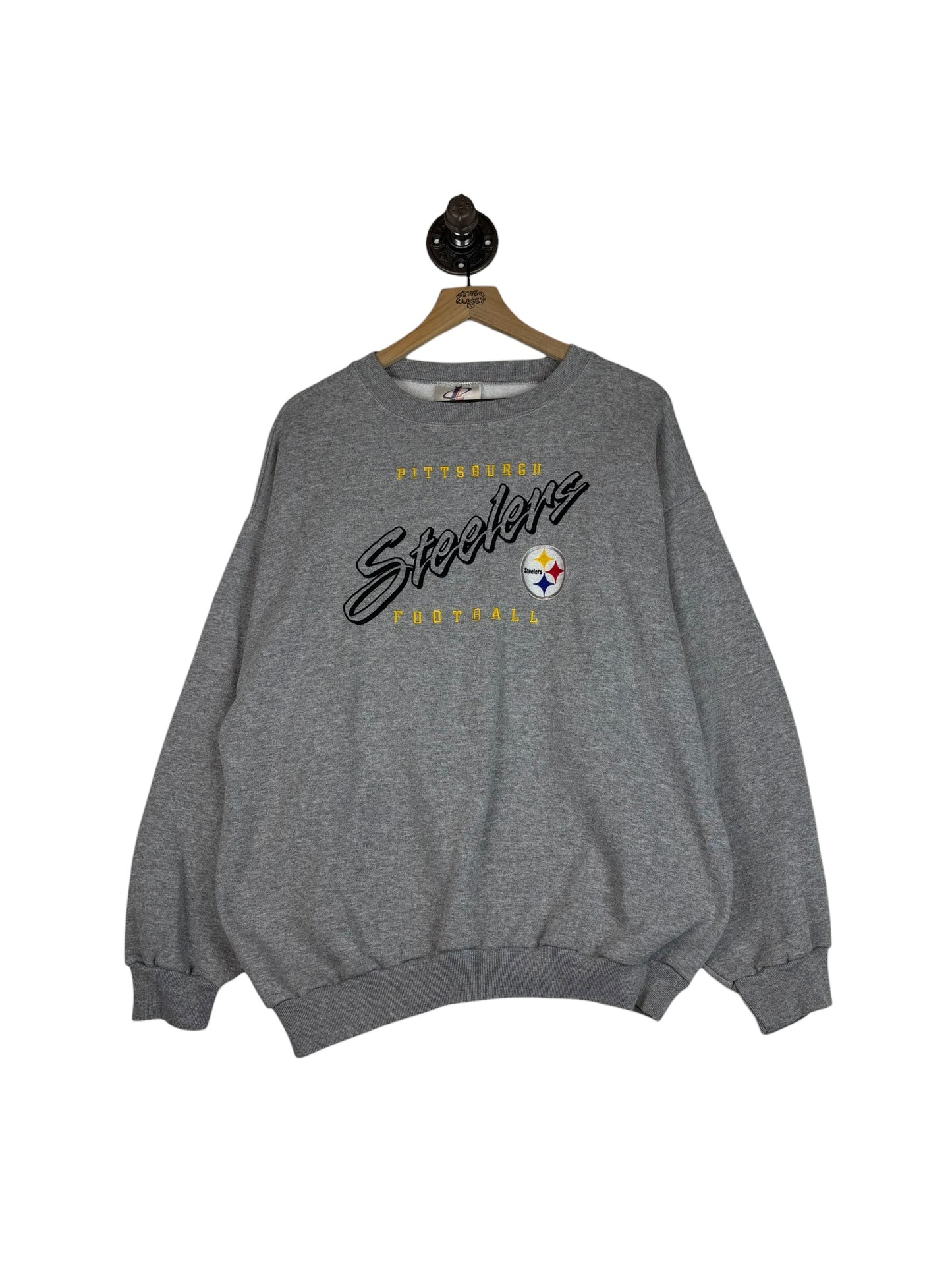 (XL) Vintage Steelers Embroidered Crewneck