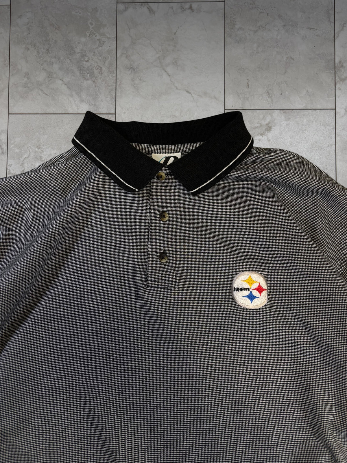 (XXL) Vintage 90s Steelers Polo Shirt