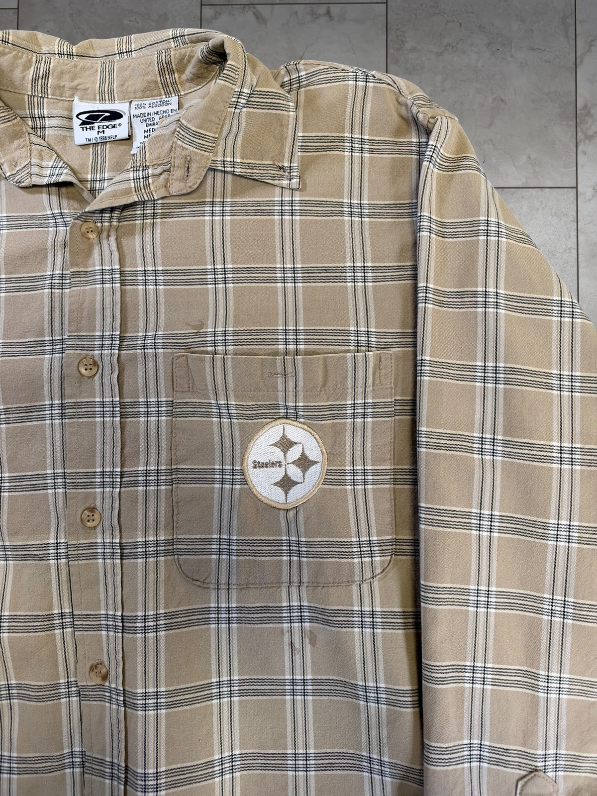 (M) 1998 Steelers Plaid Button Up Shirt