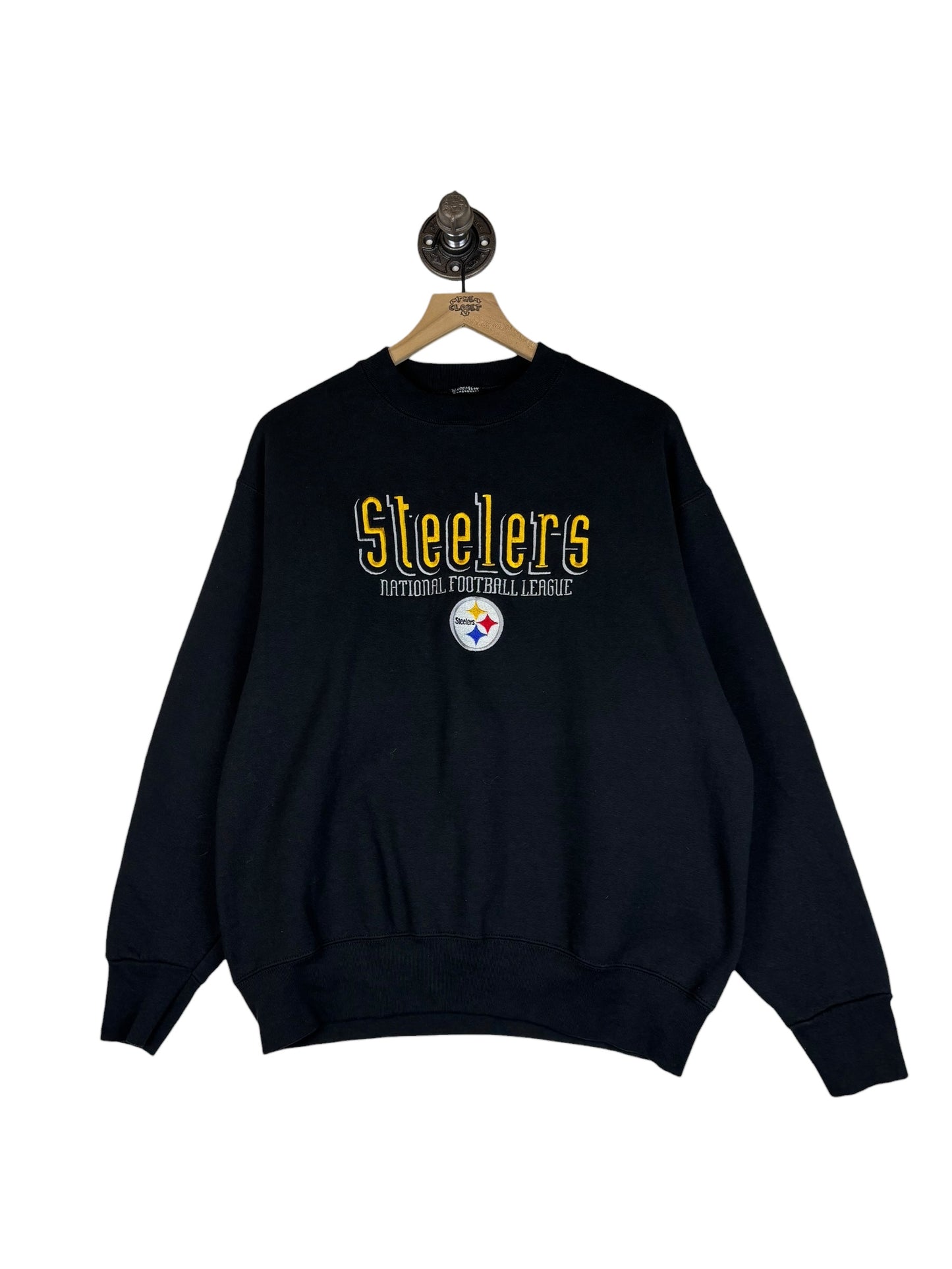(L) Vintage Steelers Embroidered Crewneck