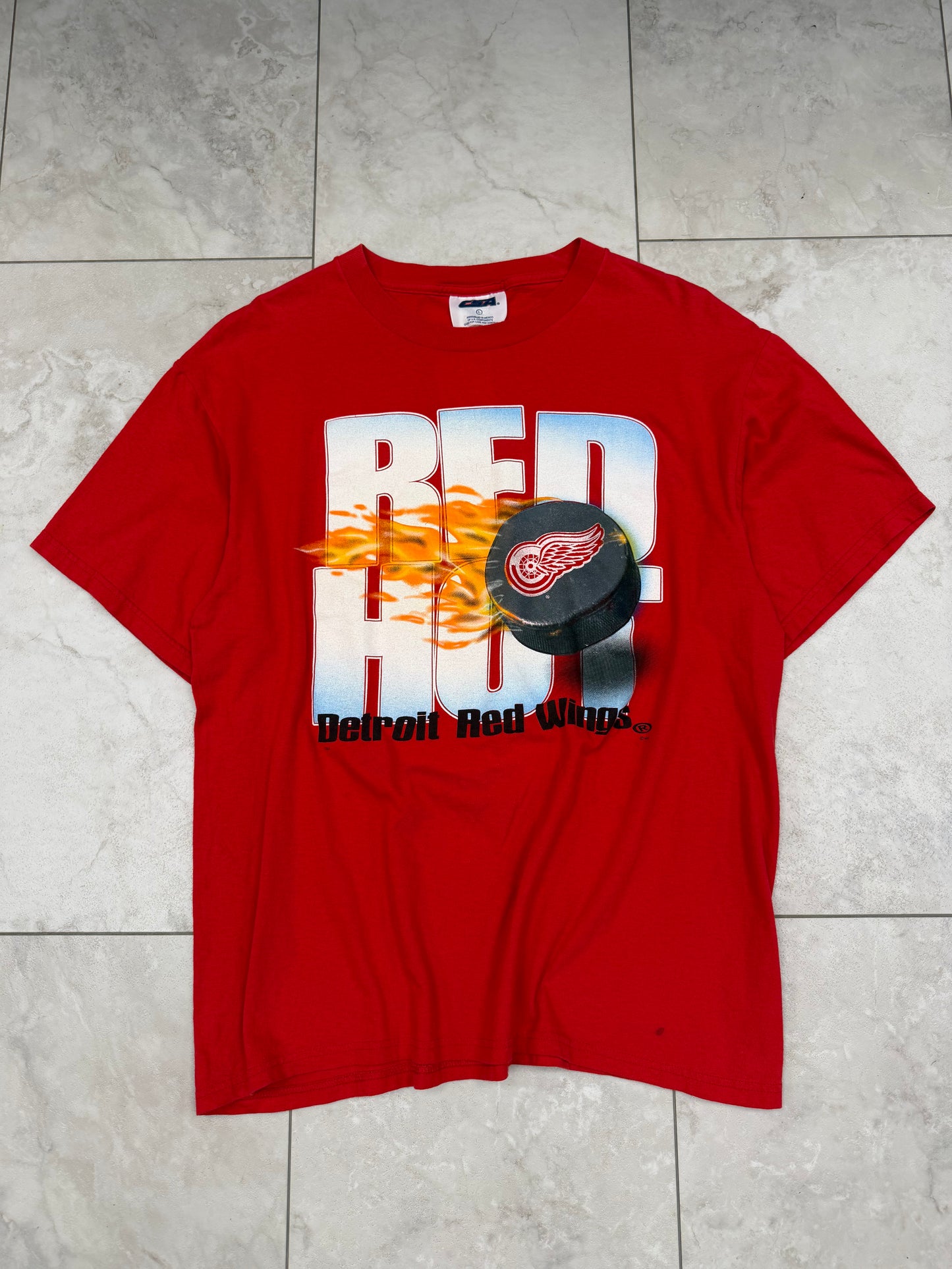 (L) Vintage 90's Detroit Red Wings Graphic Tee