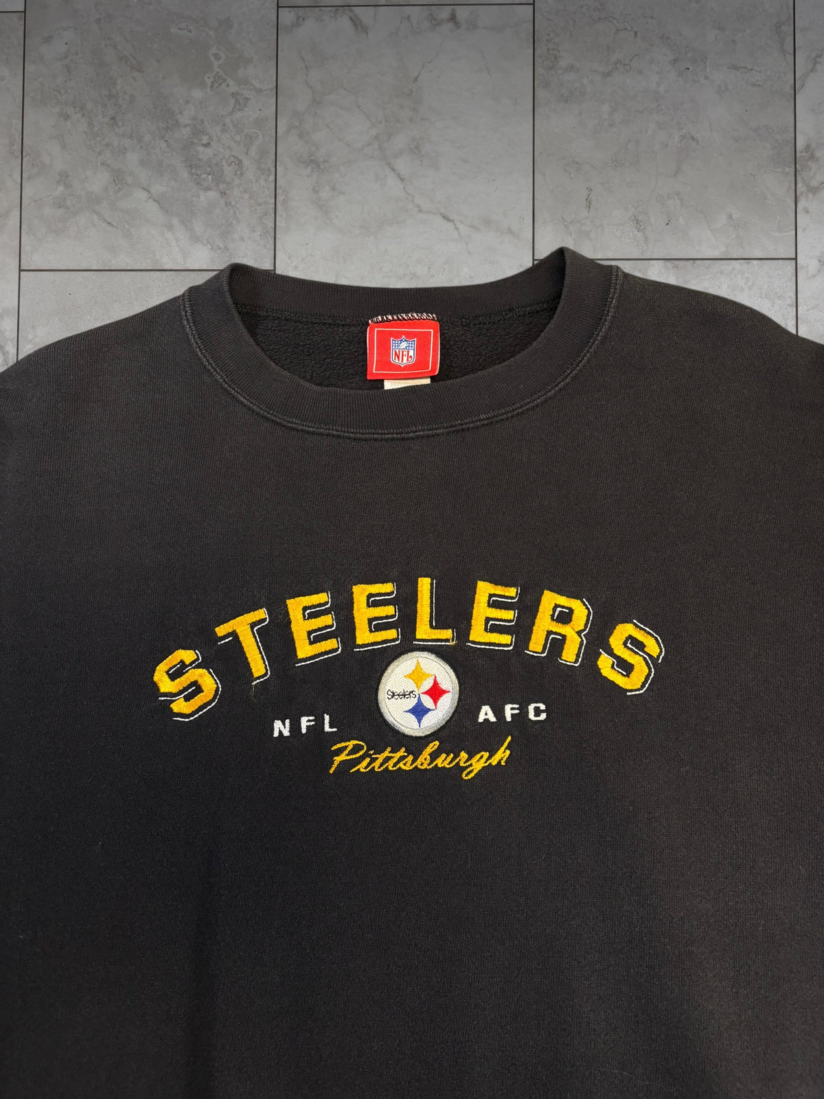 (L) Vintage Y2K Steelers AFC NFL Embroidered Crewneck