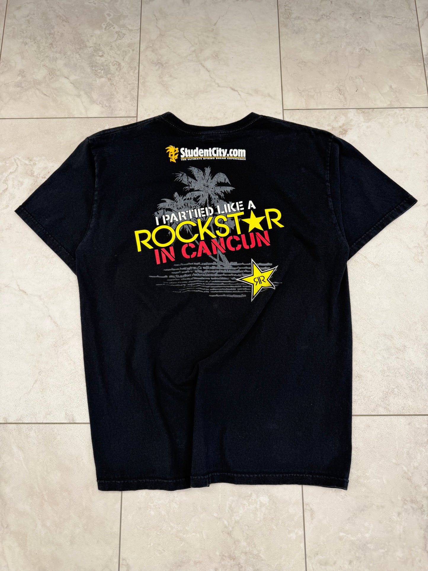 (L) Vintage Y2K Rockstar Energy Drink Graphic Tee