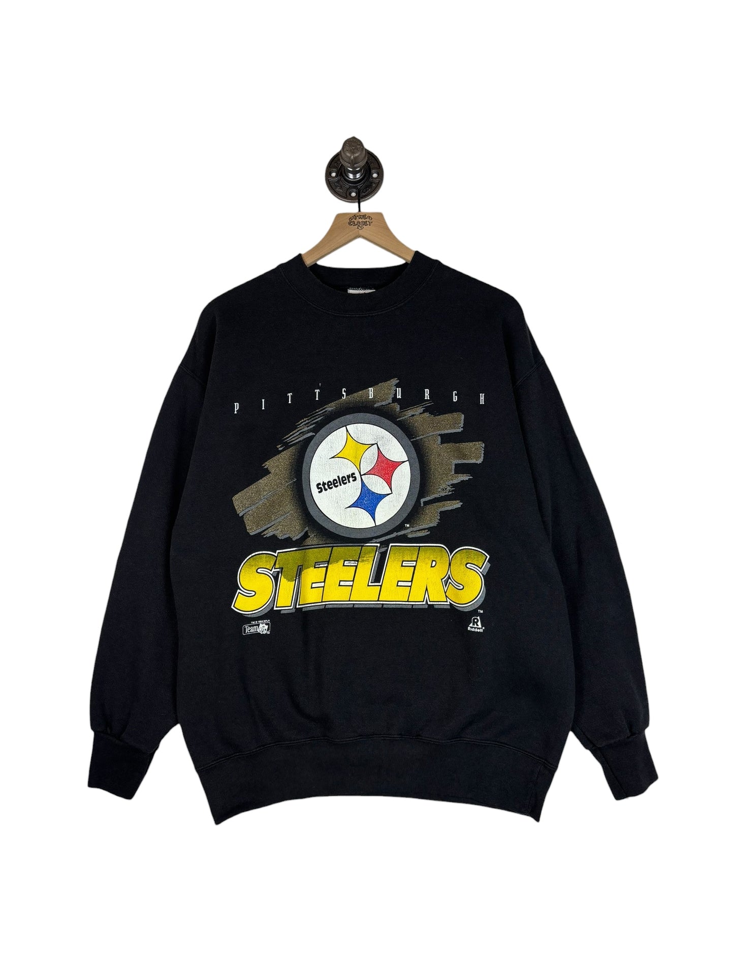 (L) 1994 Steelers Riddel Graphic Crewneck