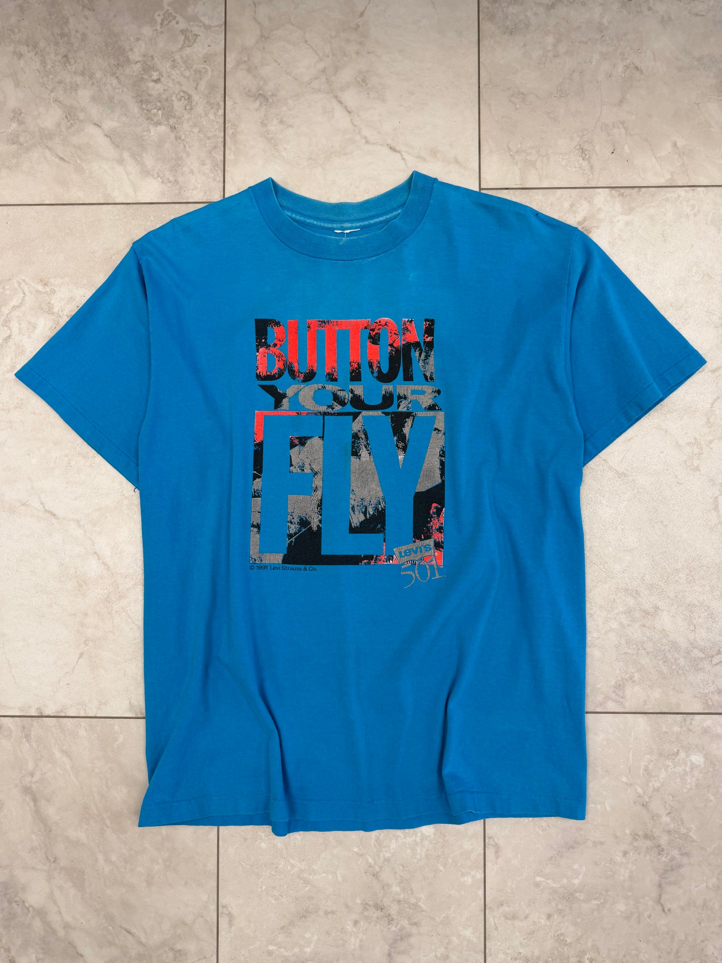 (XL) 1991 Levi Strauss “Button Your Fly” Graphic Tee