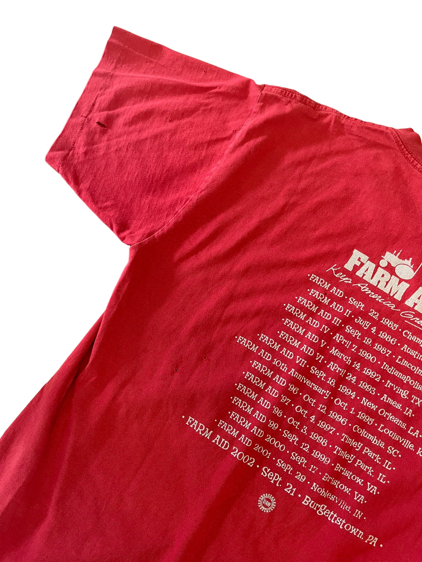 (L) 2002 Farm Aid Concert Tour Double Sided Tee