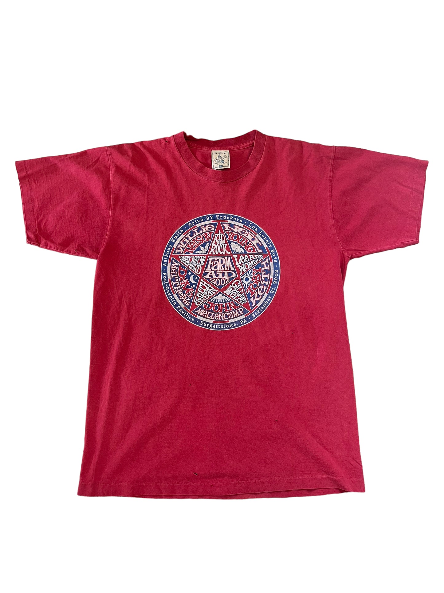 (L) 2002 Farm Aid Concert Tour Double Sided Tee