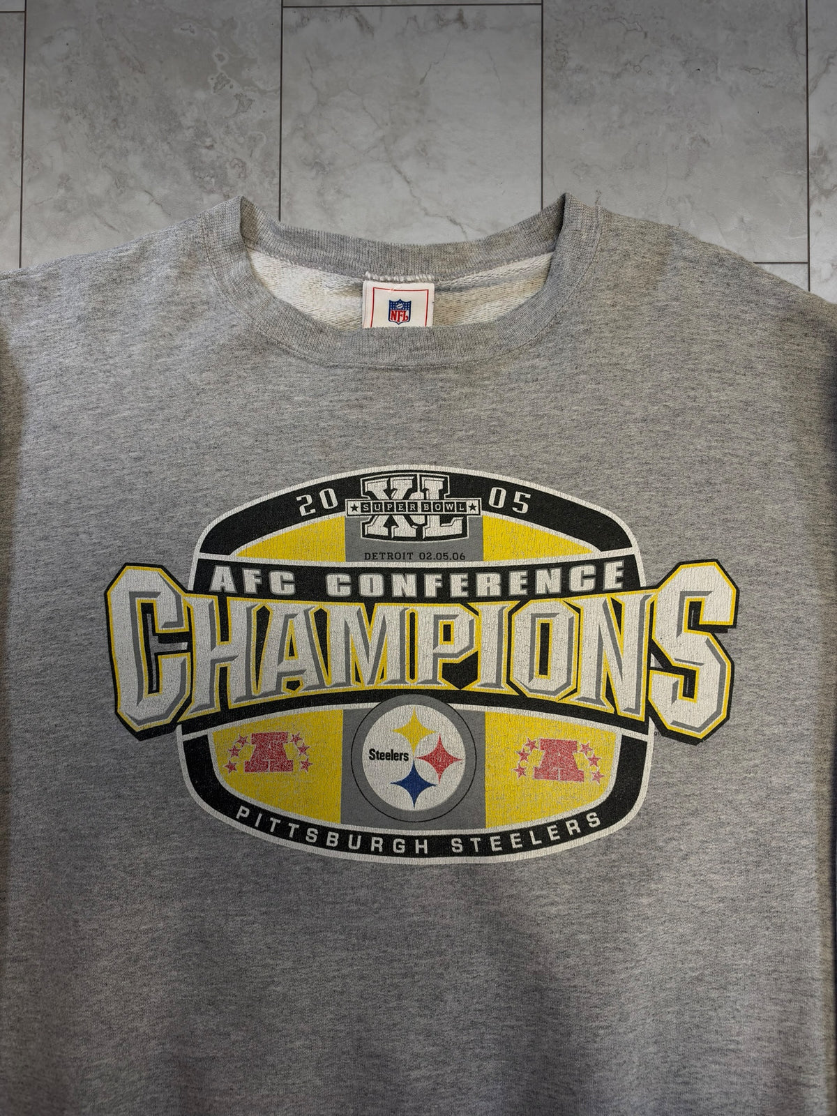 (L) 2005 Steelers AFC Champions Crewneck