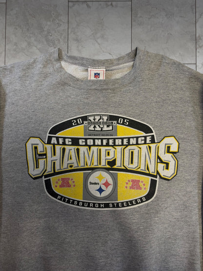 (L) 2005 Steelers AFC Champions Crewneck