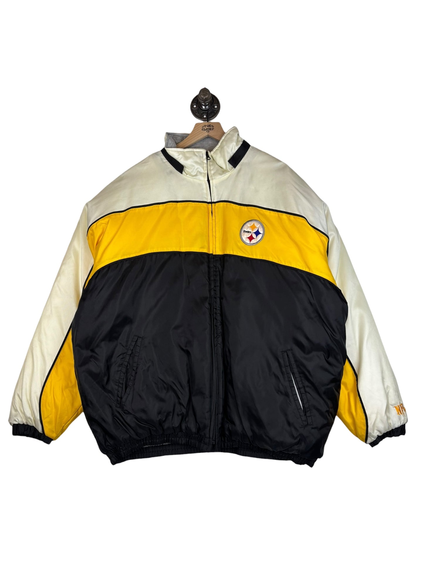 (XXL) Vintage Y2K Steelers Full Zip Puffer Jacket
