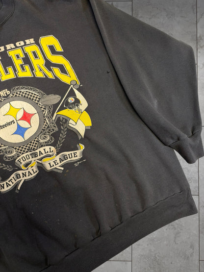 (XL) 1992 Steelers Flag Crest Crewneck