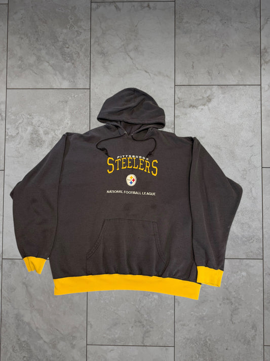 (XL) Vintage 90's Steelers Embroidered Hoodie