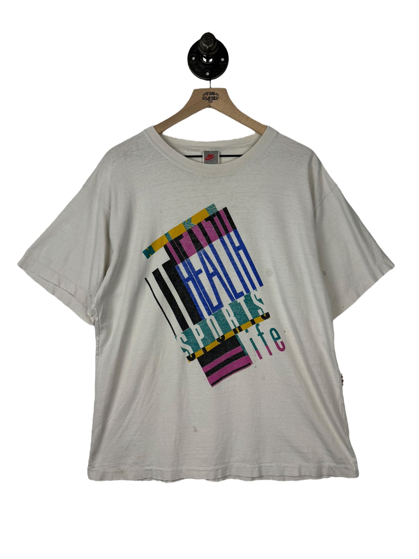 (L) Vintage Nike Health, Sports, Life Tee